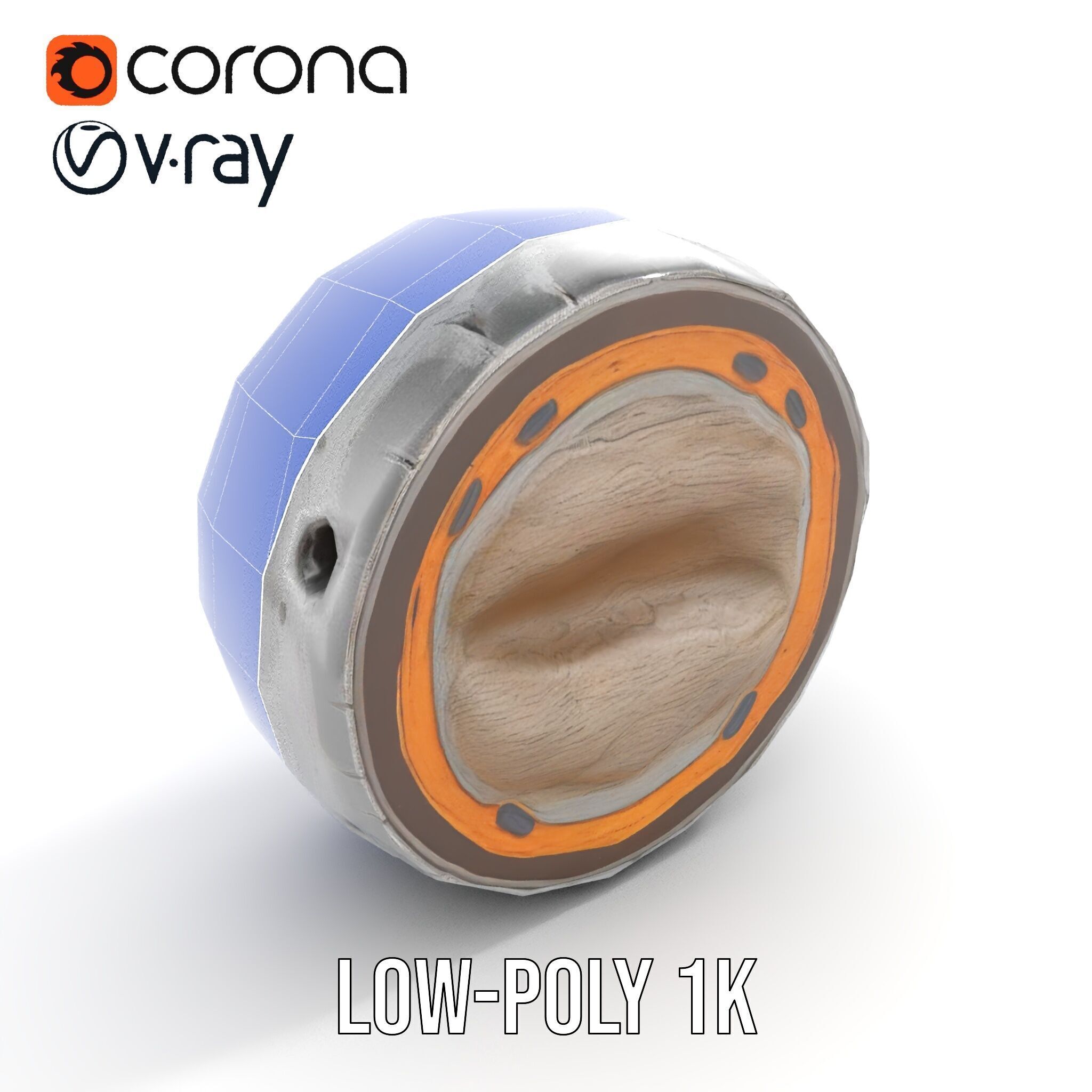 Metal Sphere CrossSection Model Pack with Detailed Interior Low-poly 3D model_16