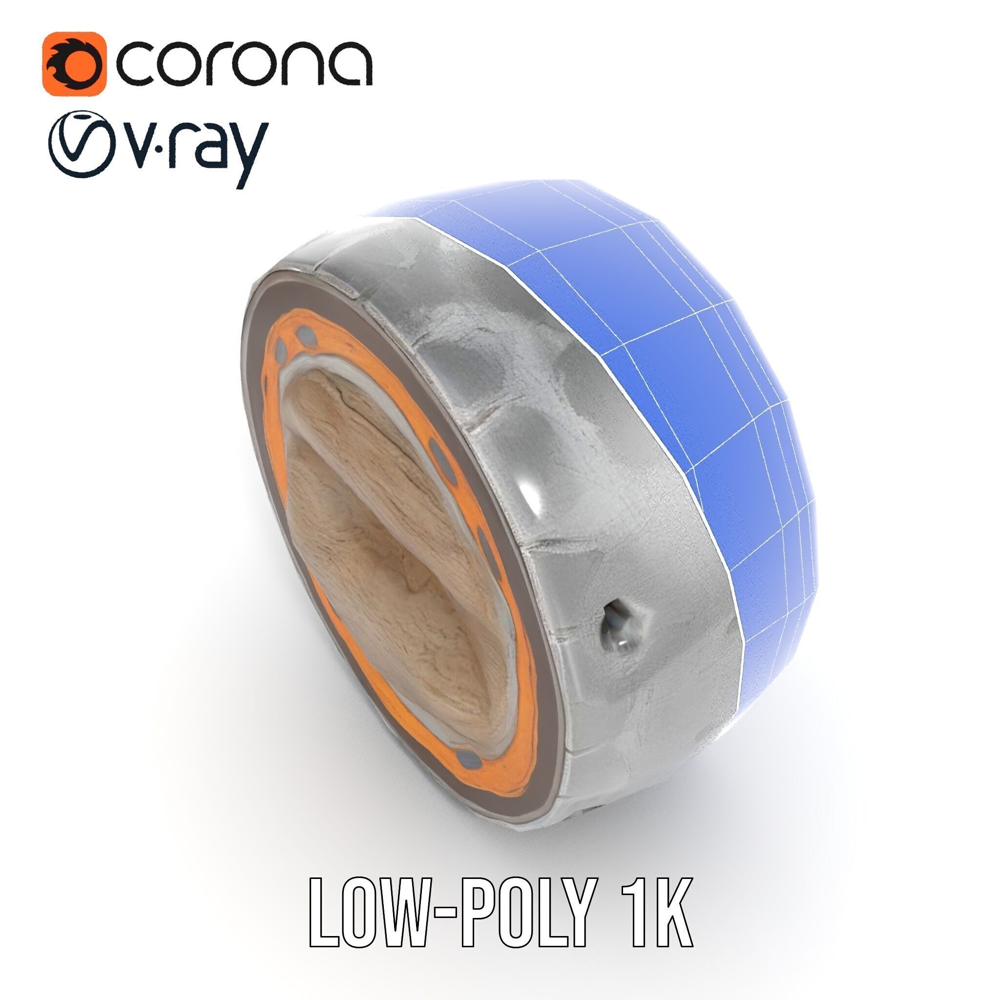 Metal Sphere CrossSection Model Pack with Detailed Interior Low-poly 3D model_28