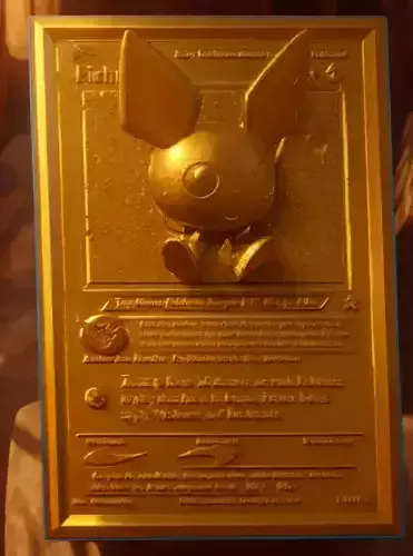 Pichu 3D 4D Card Custom Printing File Pokemon Card