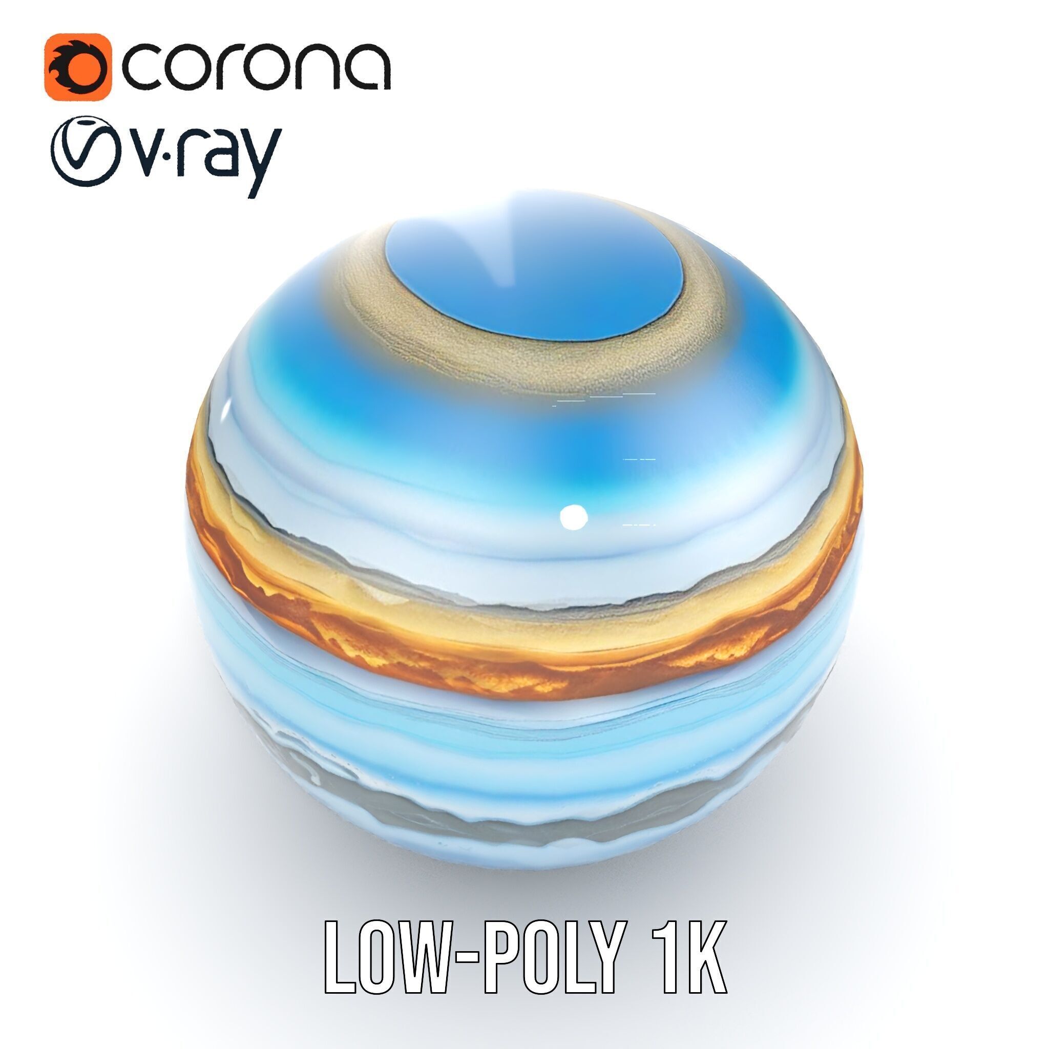 Planetary Atmosphere Sphere model pack Low-poly 3D model_23