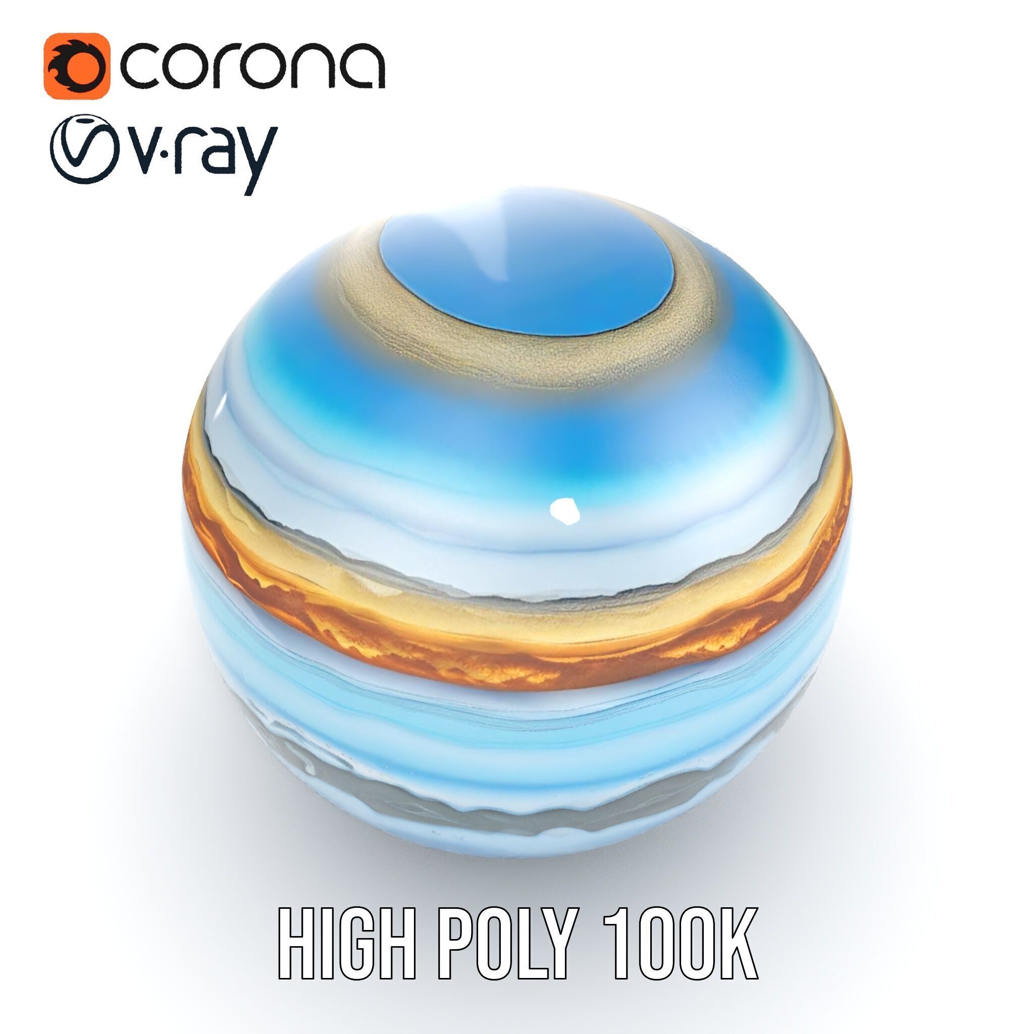 Planetary Atmosphere Sphere model pack Low-poly 3D model_24