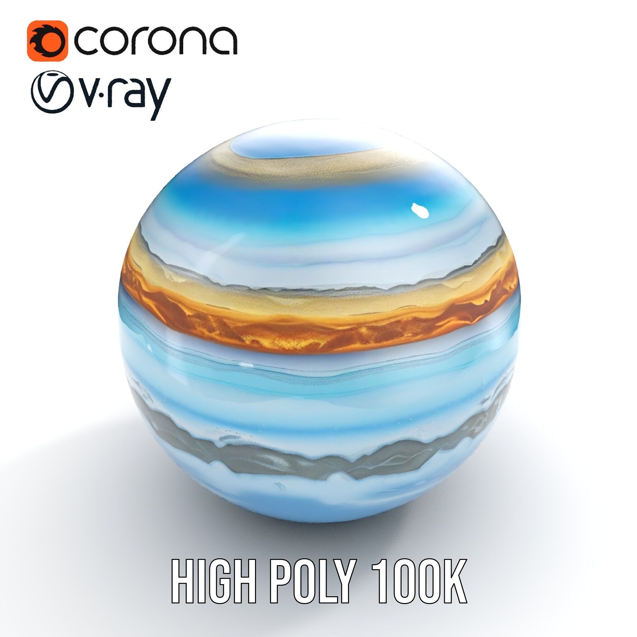 Planetary Atmosphere Sphere model pack Low-poly 3D model_19