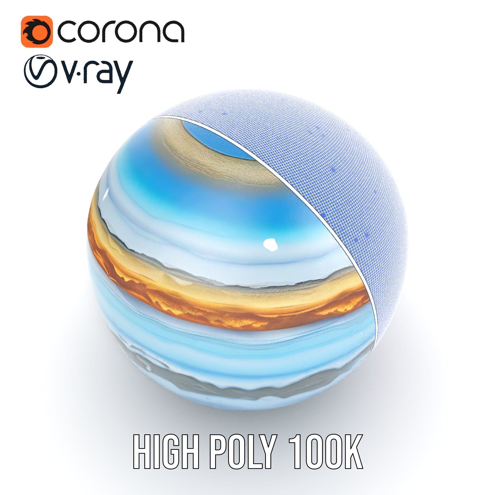 Planetary Atmosphere Sphere model pack Low-poly 3D model_36