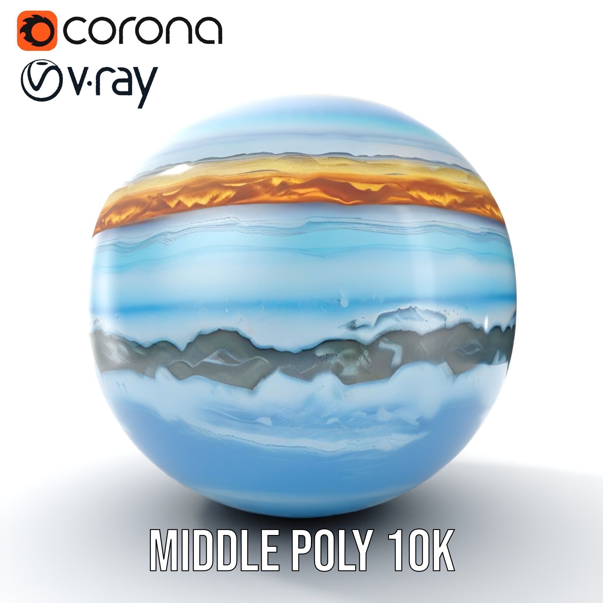Planetary Atmosphere Sphere model pack Low-poly 3D model_9
