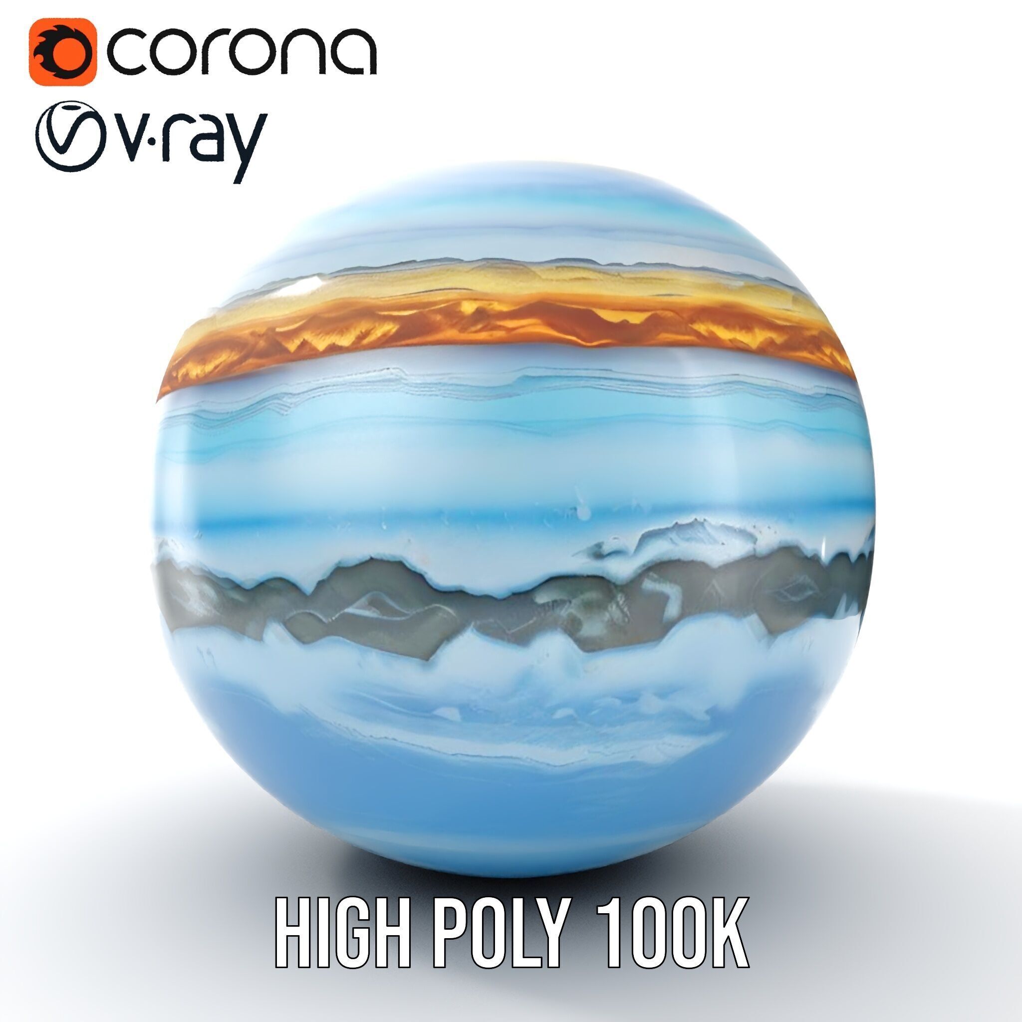 Planetary Atmosphere Sphere model pack Low-poly 3D model_27