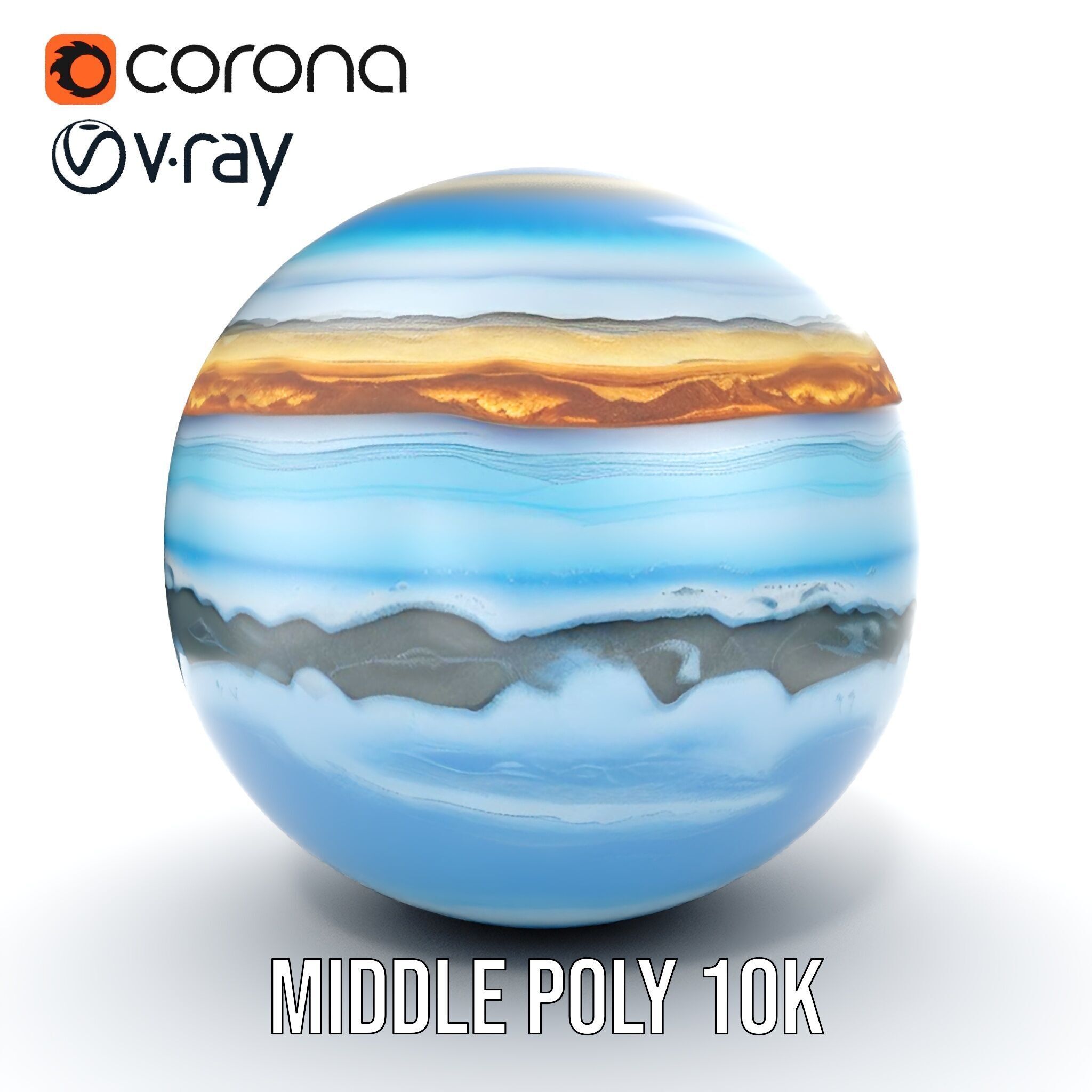Planetary Atmosphere Sphere model pack Low-poly 3D model_15