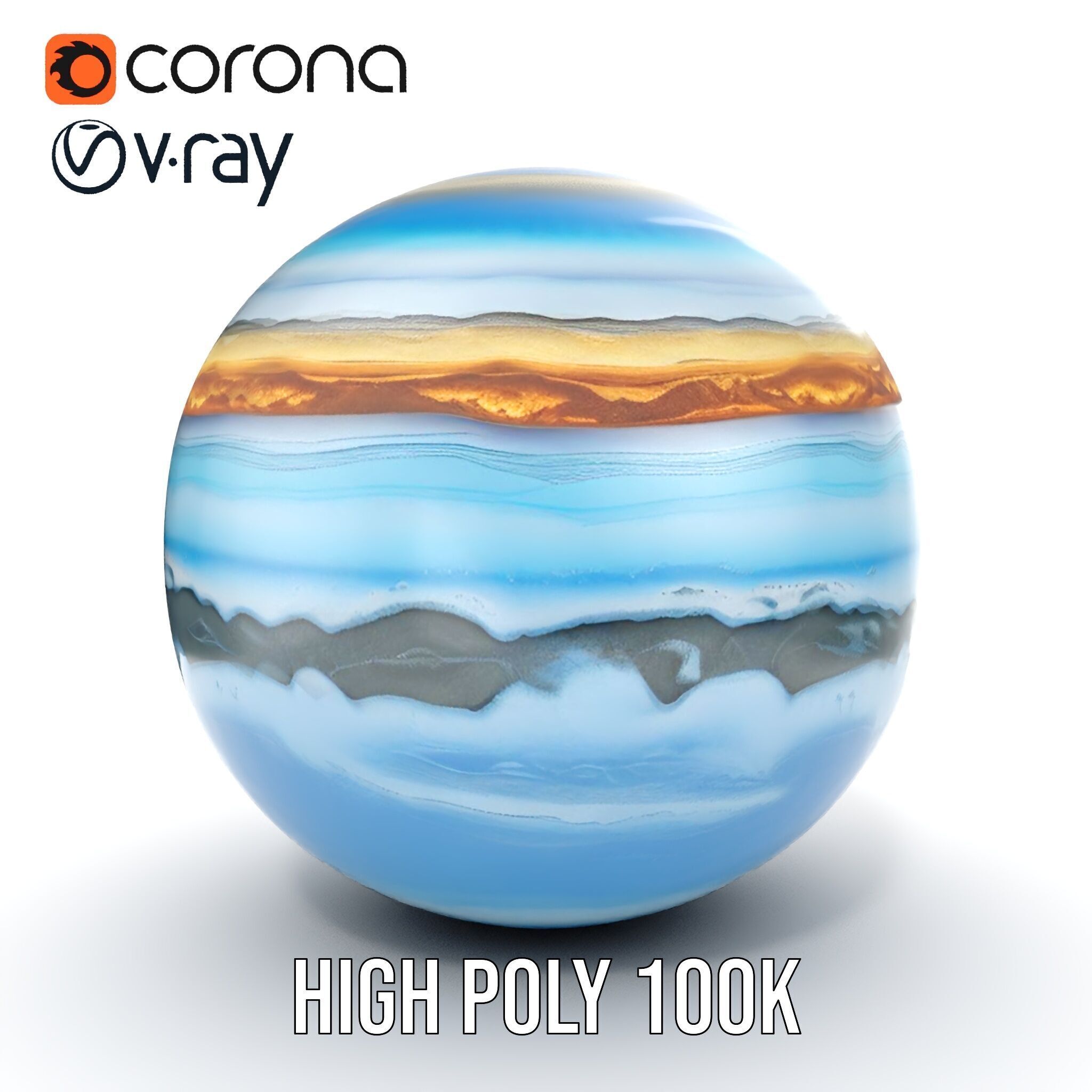 Planetary Atmosphere Sphere model pack Low-poly 3D model_30
