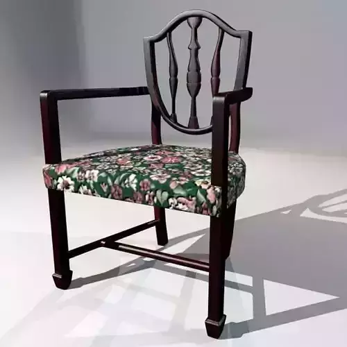3D Model Antique Dining Chair