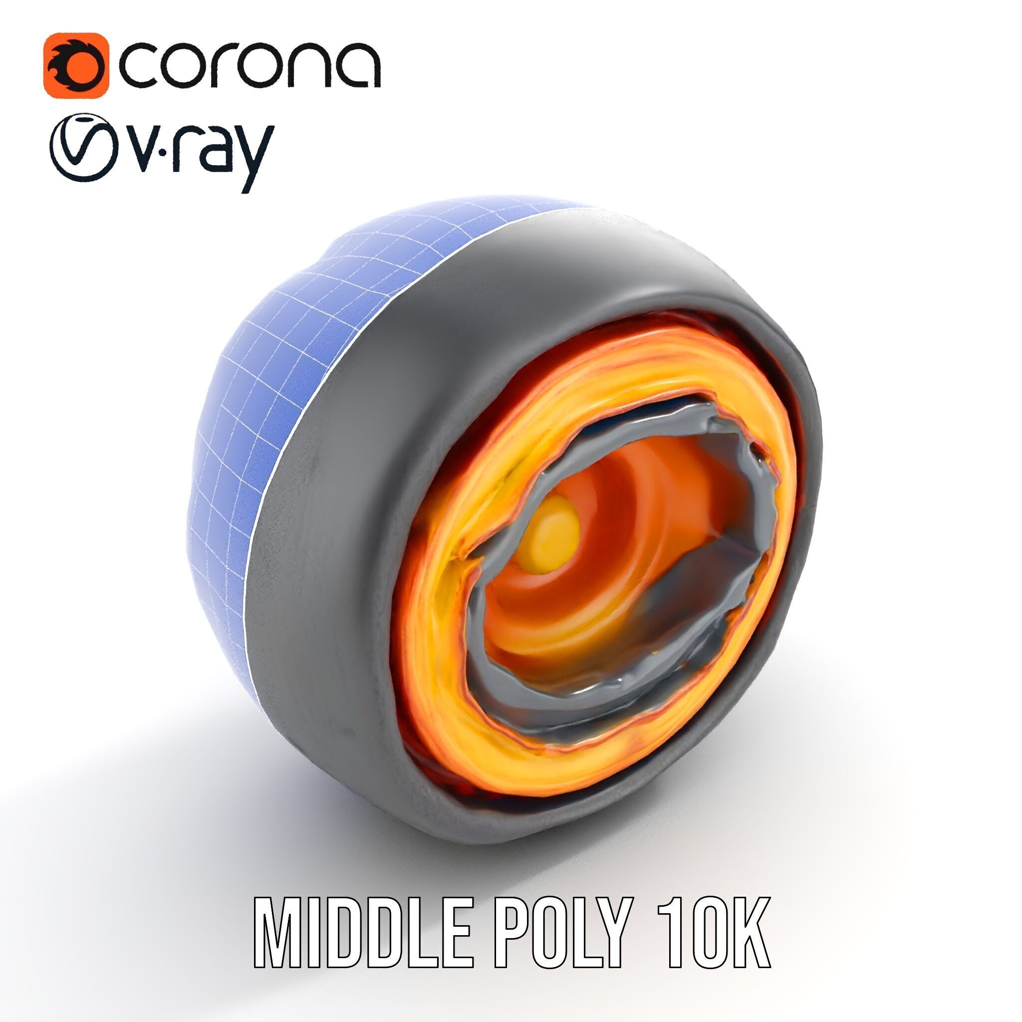 Astronomical Layered Planet Model Pack Low-poly 3D model_12