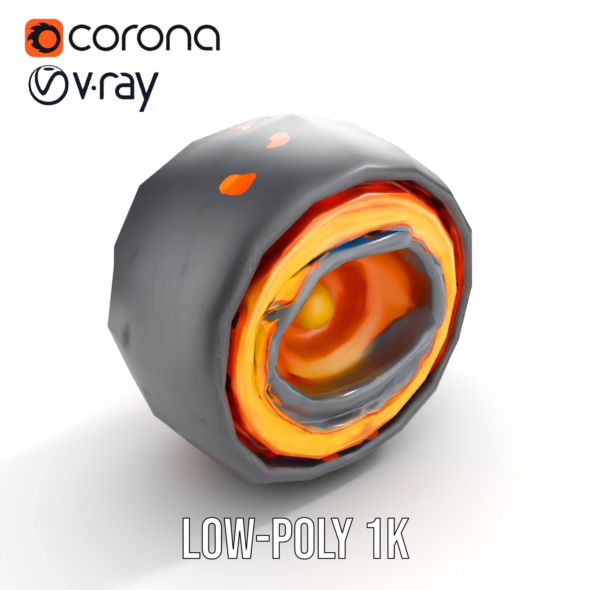 Astronomical Layered Planet Model Pack Low-poly 3D model_10