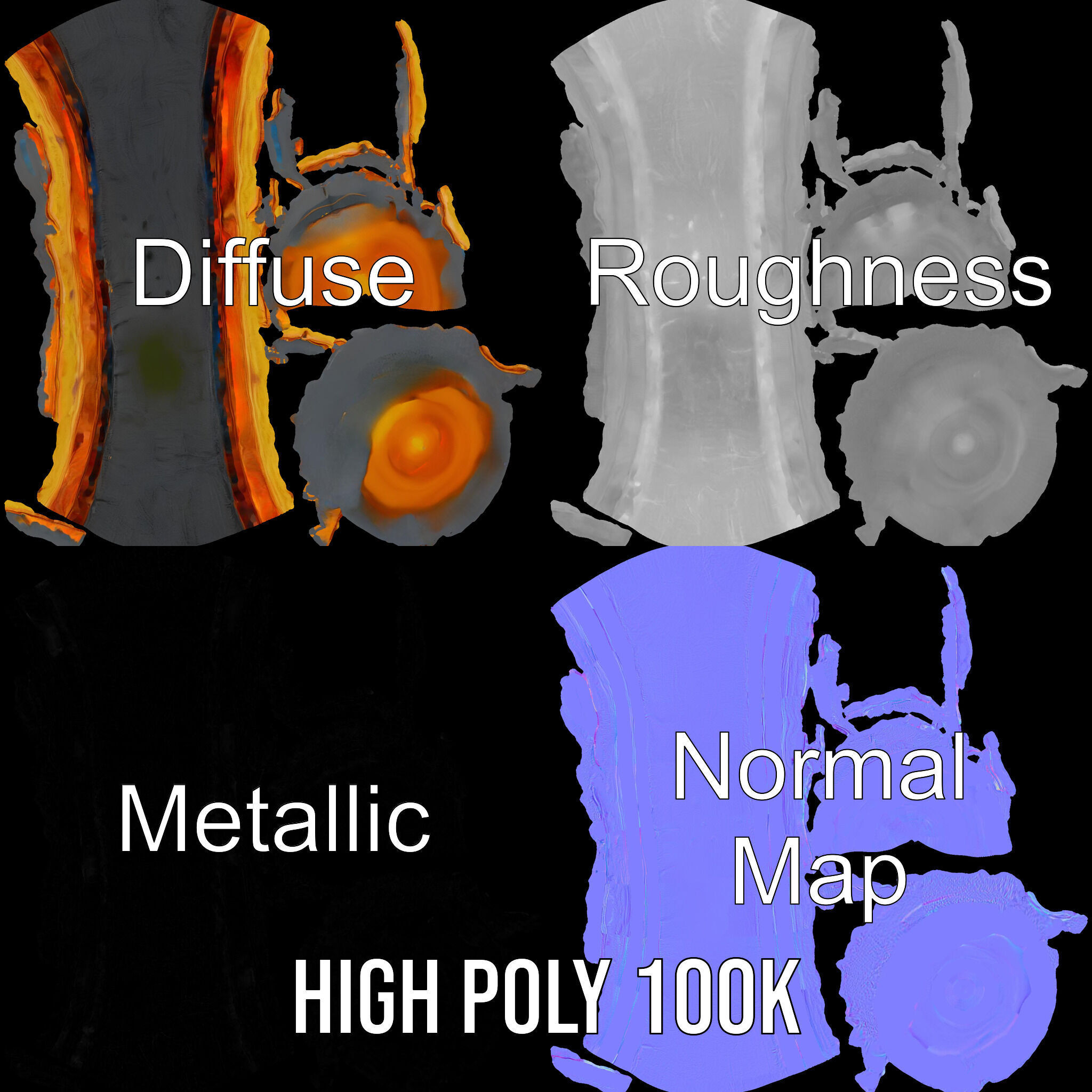 Astronomical Layered Planet Model Pack Low-poly 3D model_3