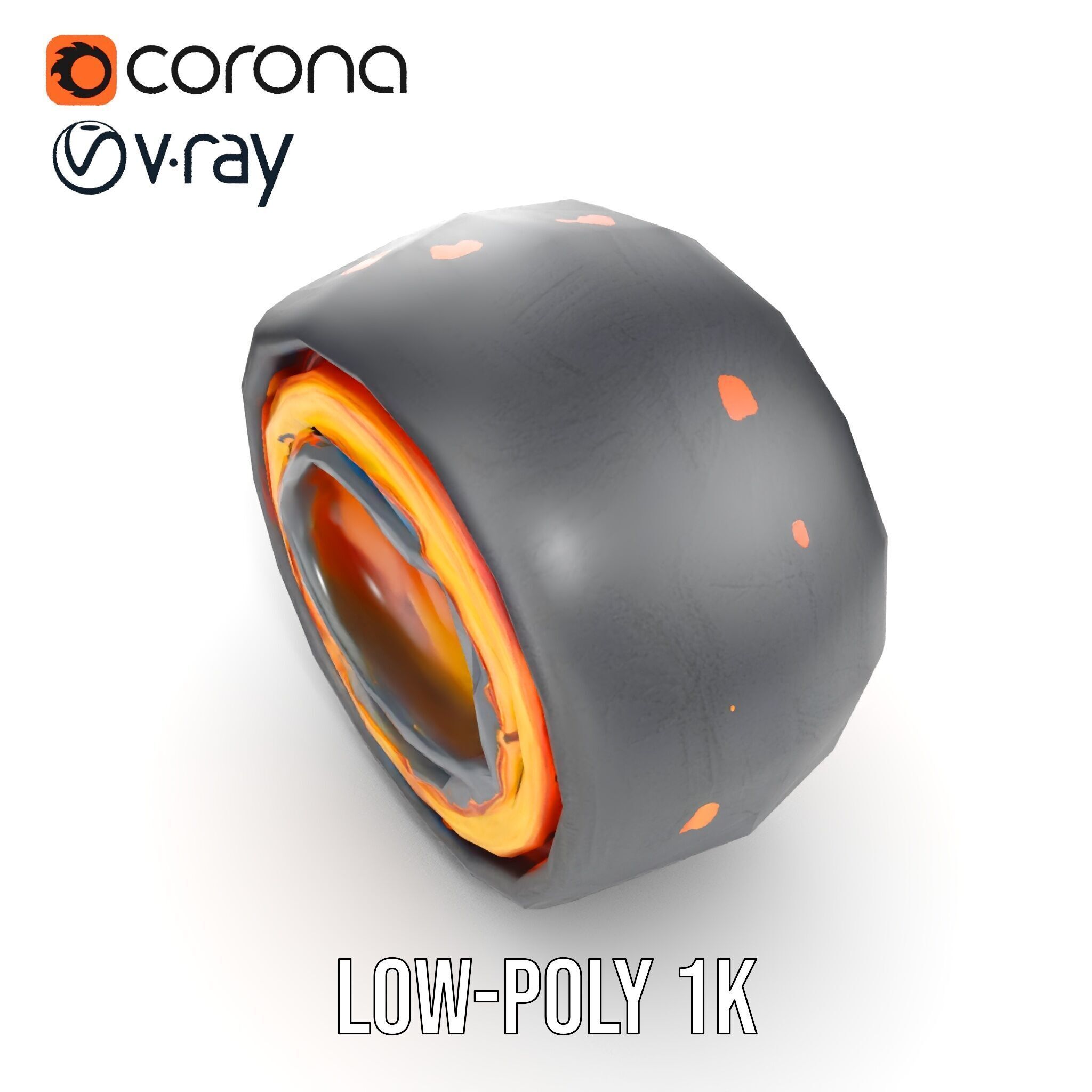 Astronomical Layered Planet Model Pack Low-poly 3D model_7