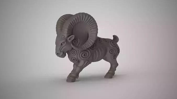 Abstract Ram Decor 3D print model