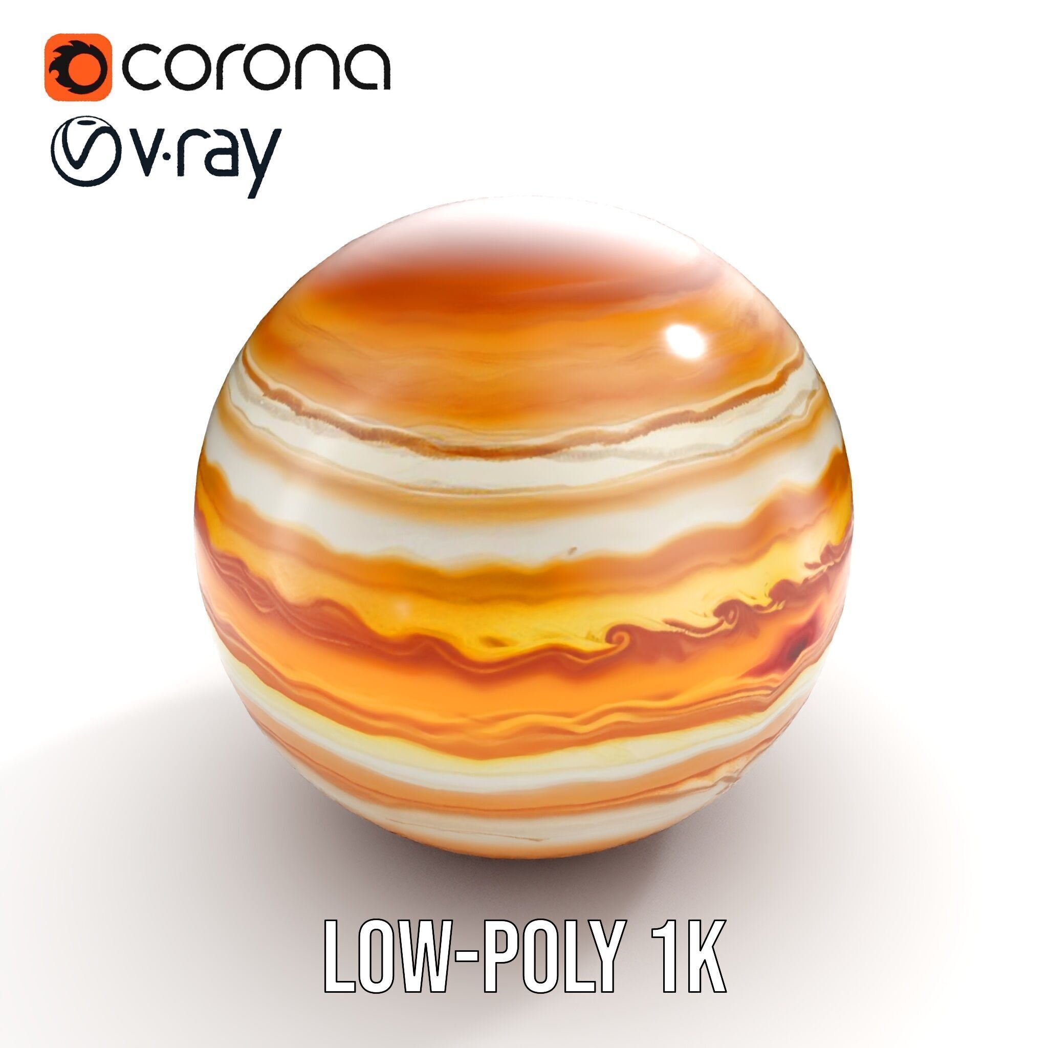 Jupiter Surface Texture D Model Pack Low-poly 3D model_10