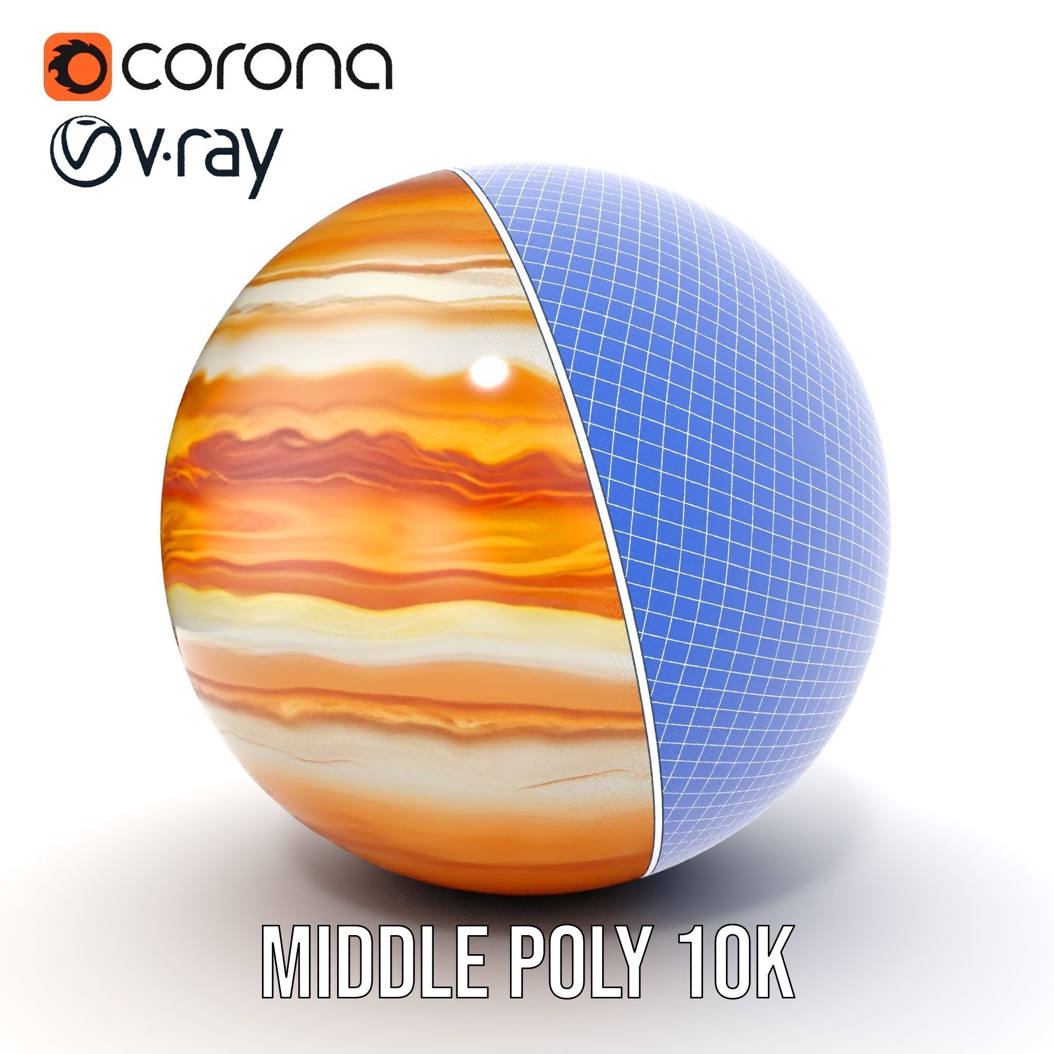 Jupiter Surface Texture D Model Pack Low-poly 3D model_20