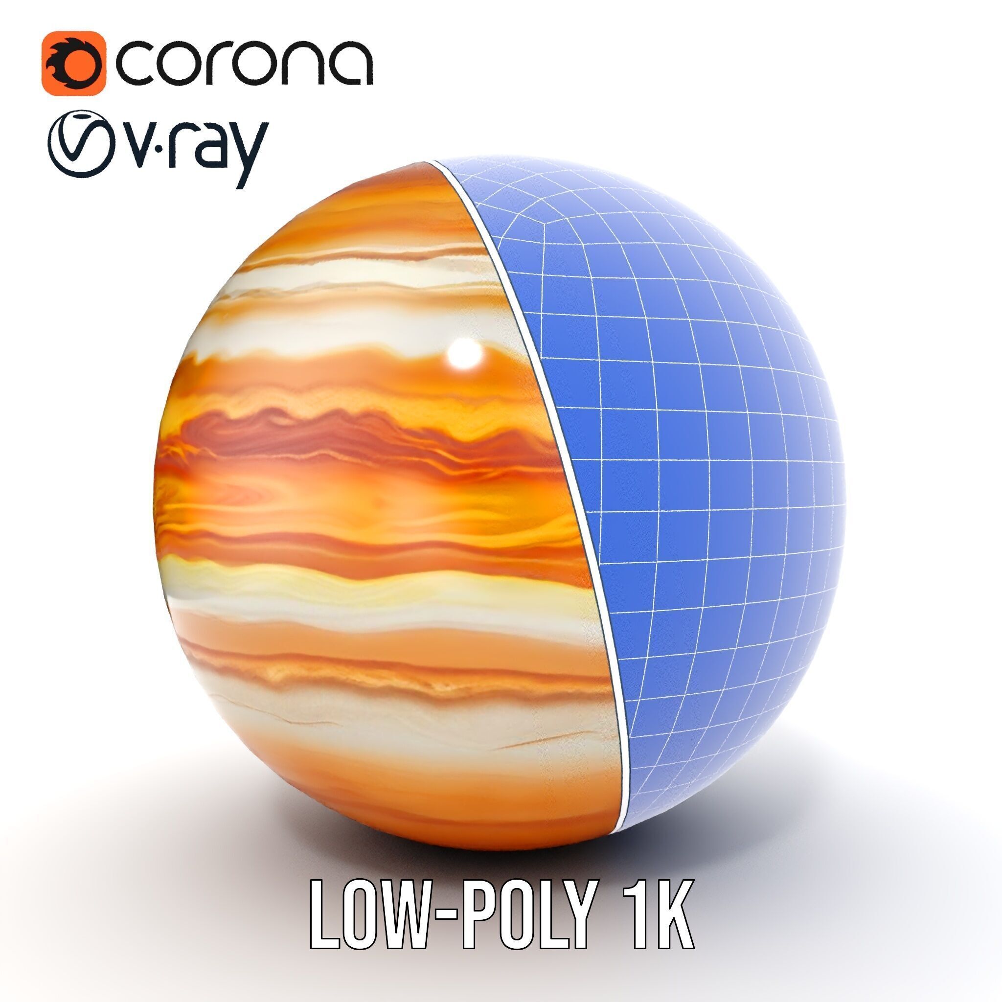 Jupiter Surface Texture D Model Pack Low-poly 3D model_23