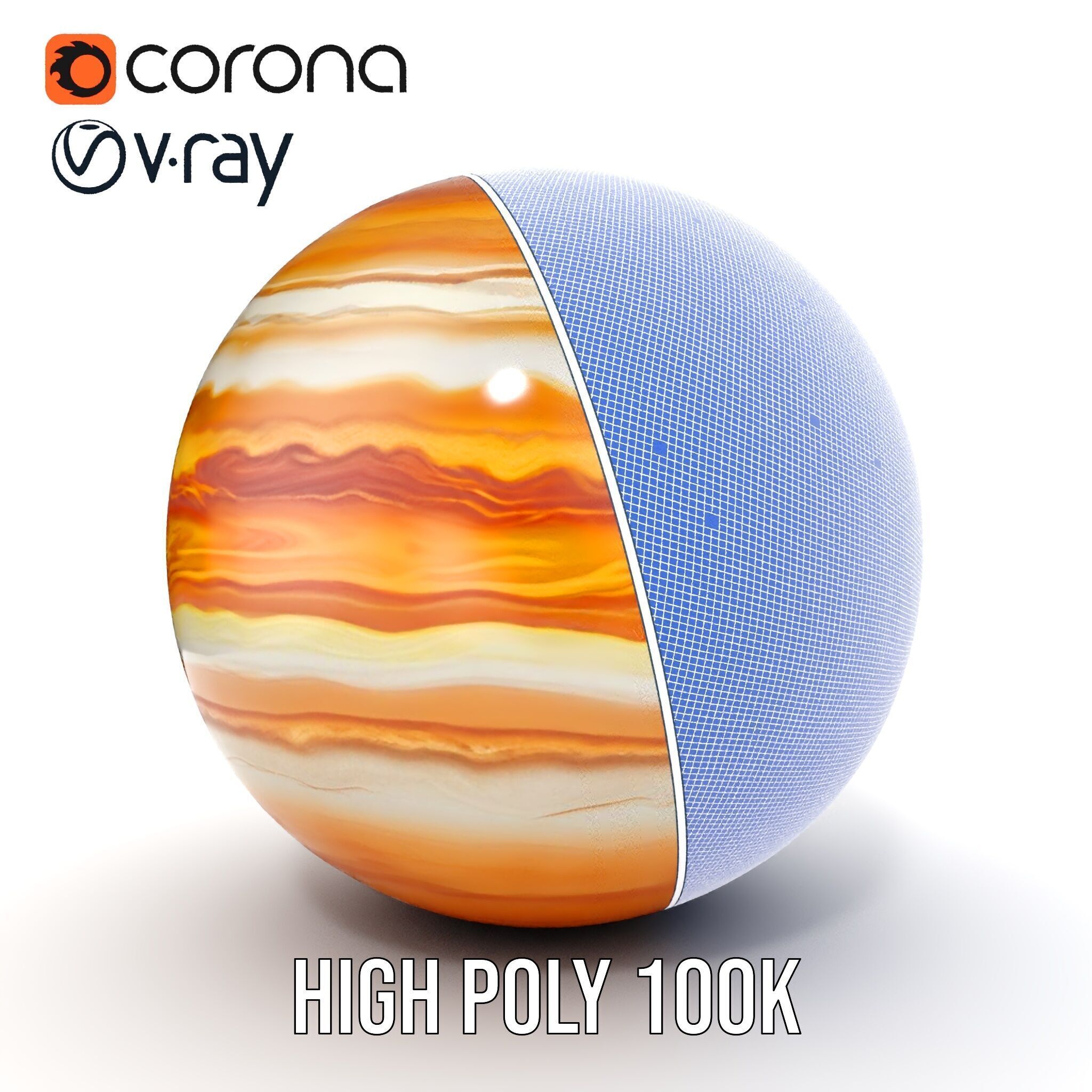 Jupiter Surface Texture D Model Pack Low-poly 3D model_37