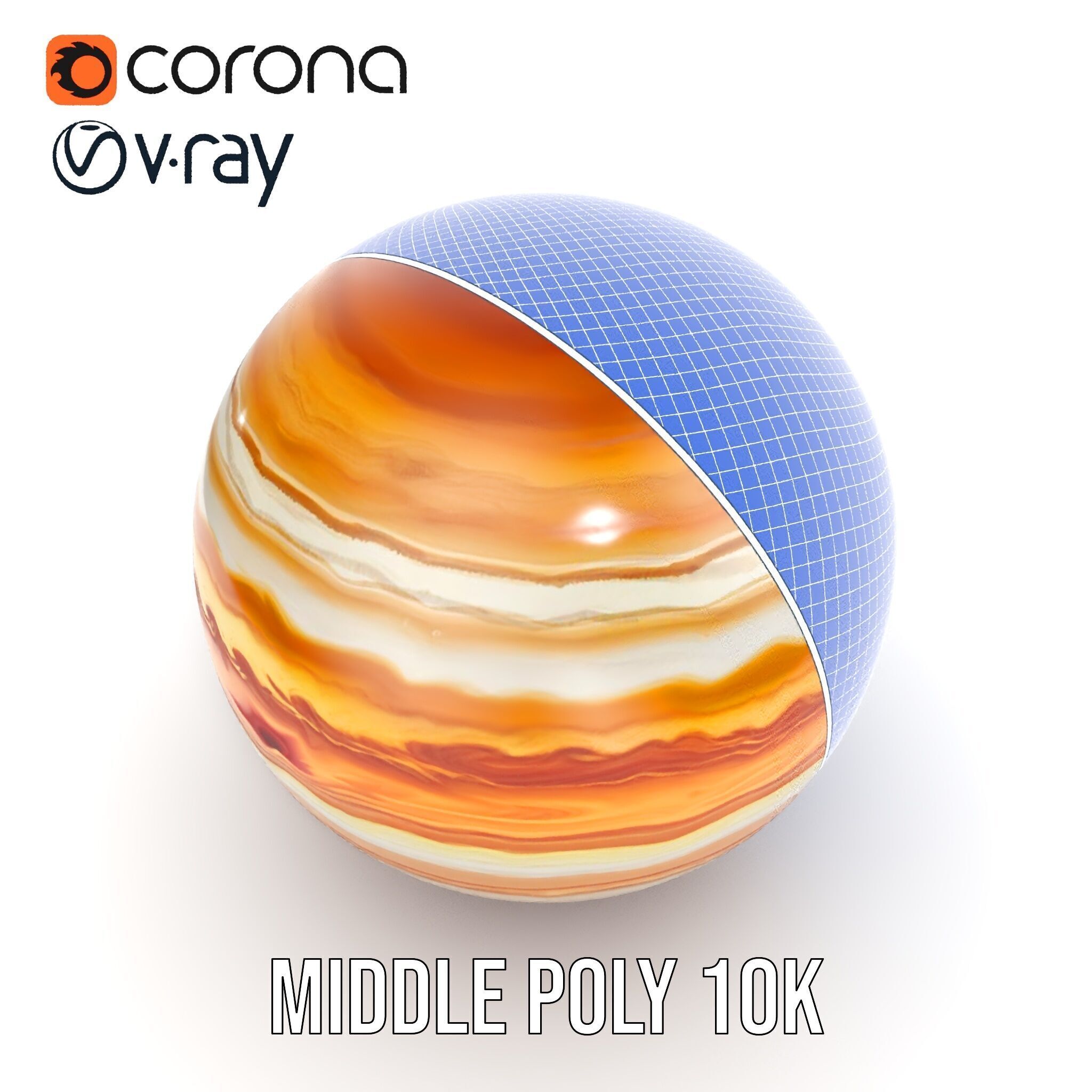 Jupiter Surface Texture D Model Pack Low-poly 3D model_12