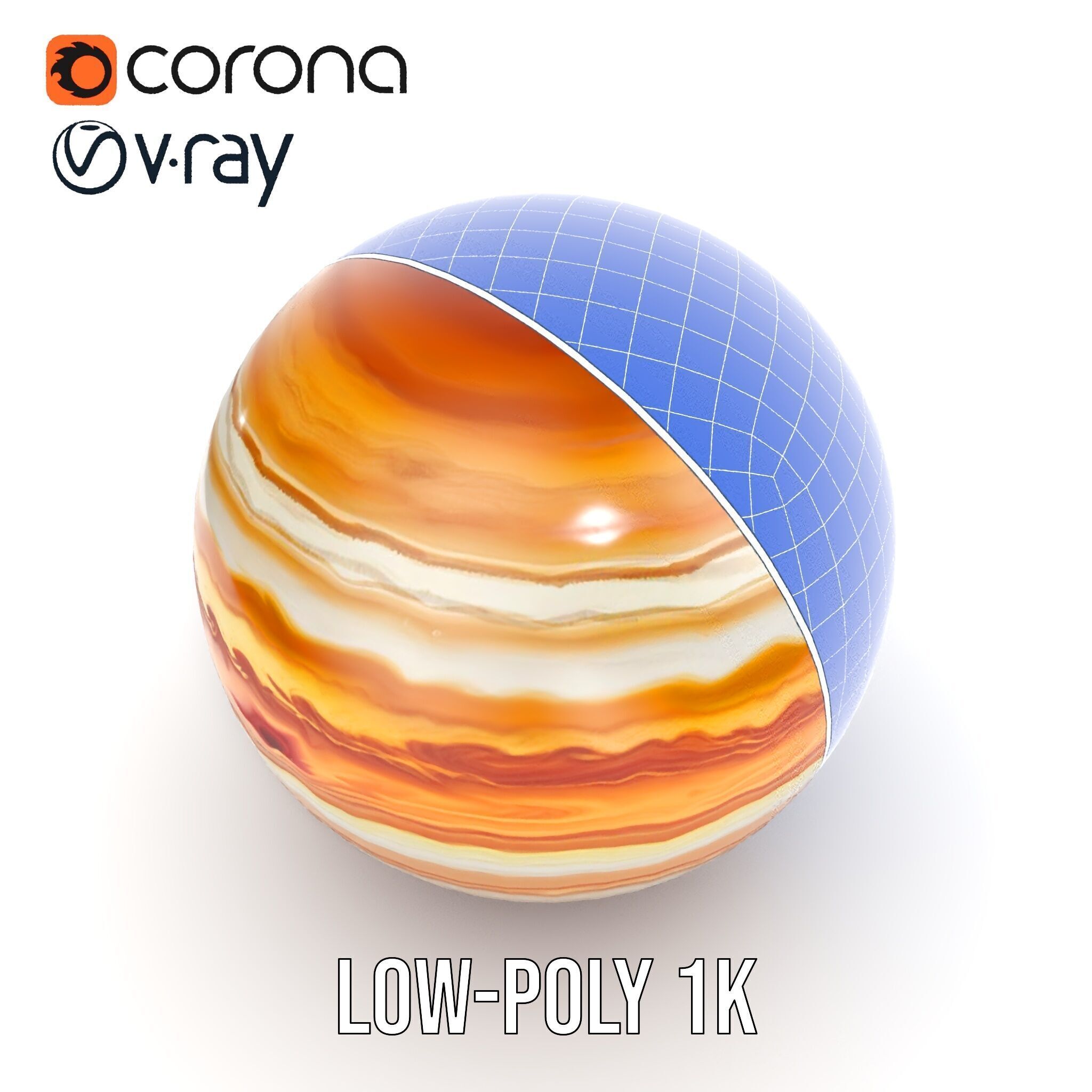 Jupiter Surface Texture D Model Pack Low-poly 3D model_21