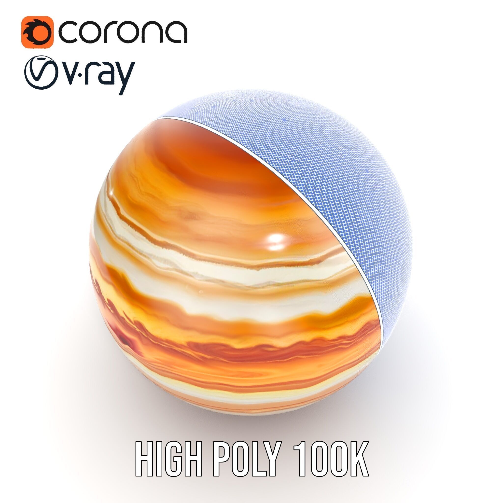 Jupiter Surface Texture D Model Pack Low-poly 3D model_36