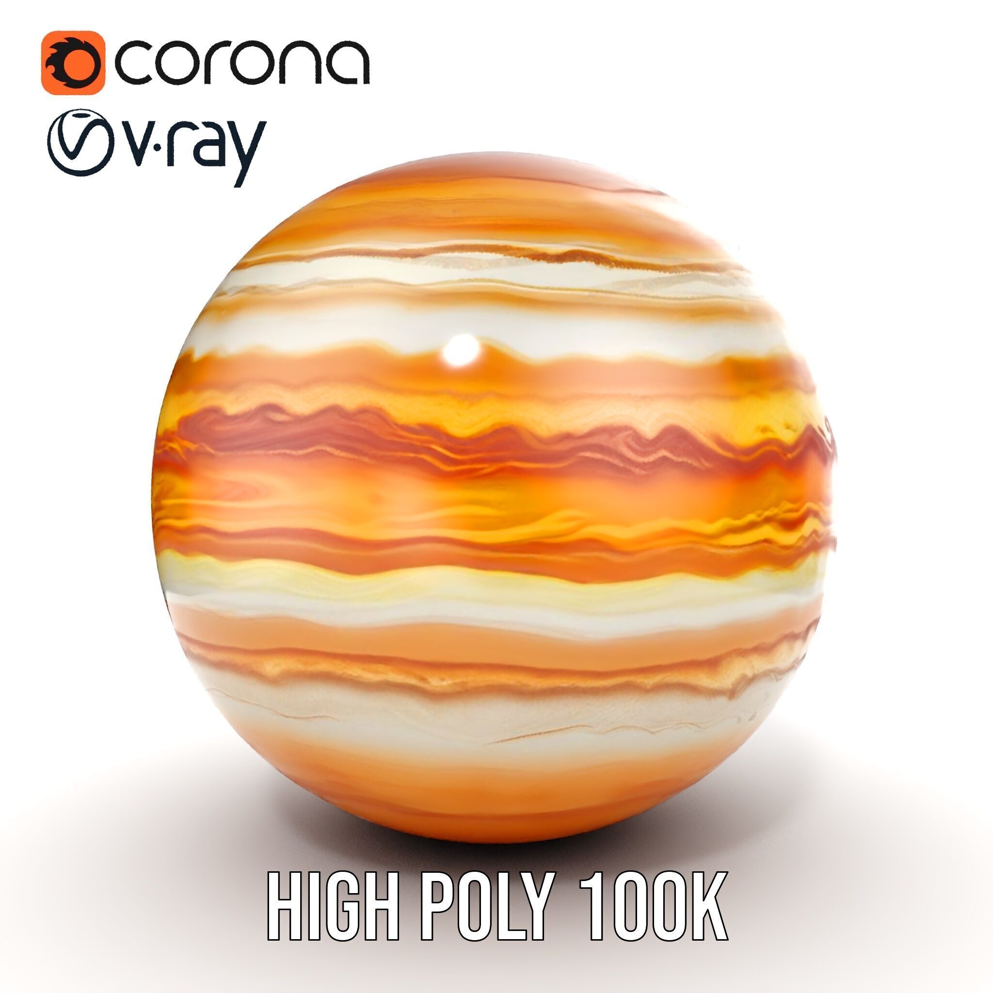 Jupiter Surface Texture D Model Pack Low-poly 3D model_29