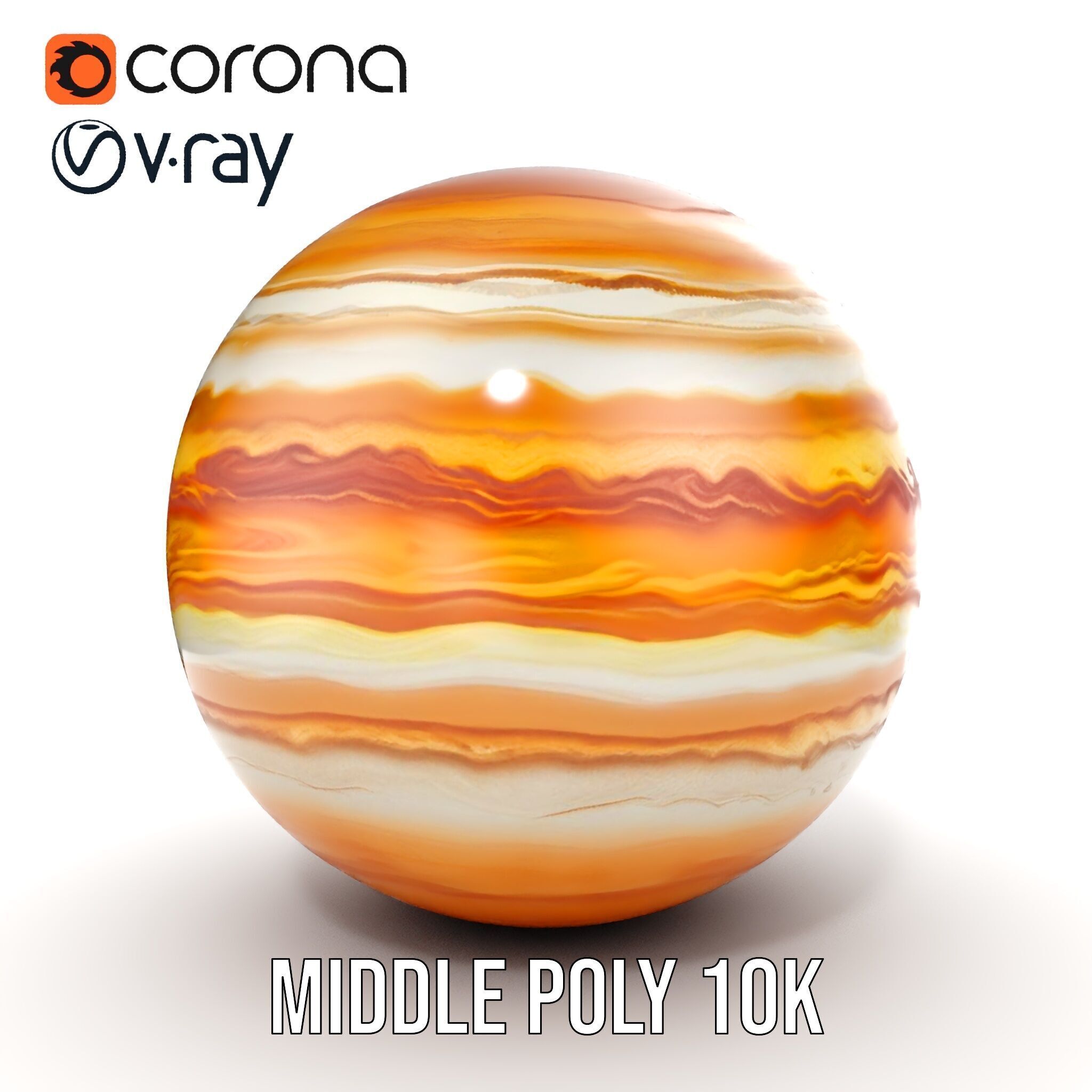 Jupiter Surface Texture D Model Pack Low-poly 3D model_17