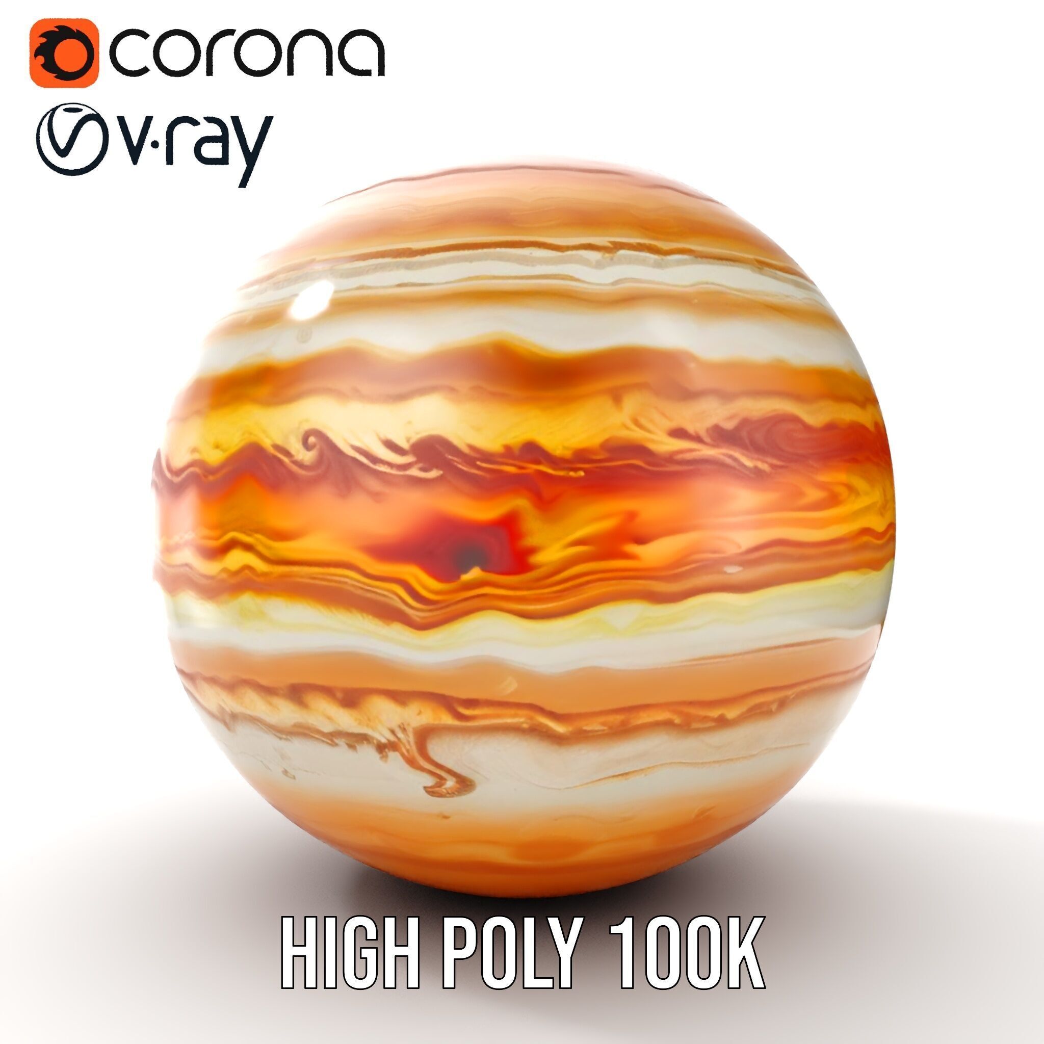 Jupiter Surface Texture D Model Pack Low-poly 3D model_19