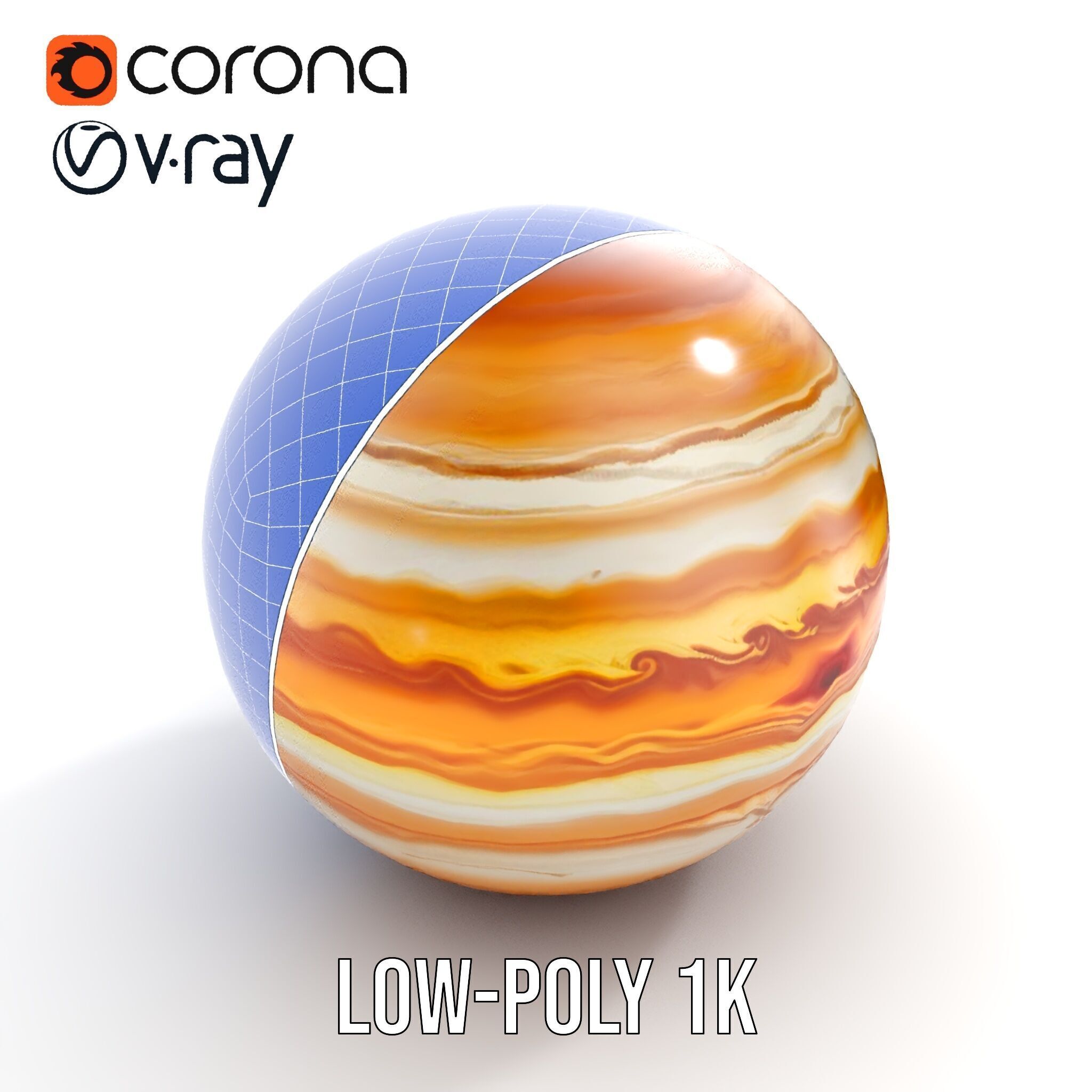 Jupiter Surface Texture D Model Pack Low-poly 3D model_28