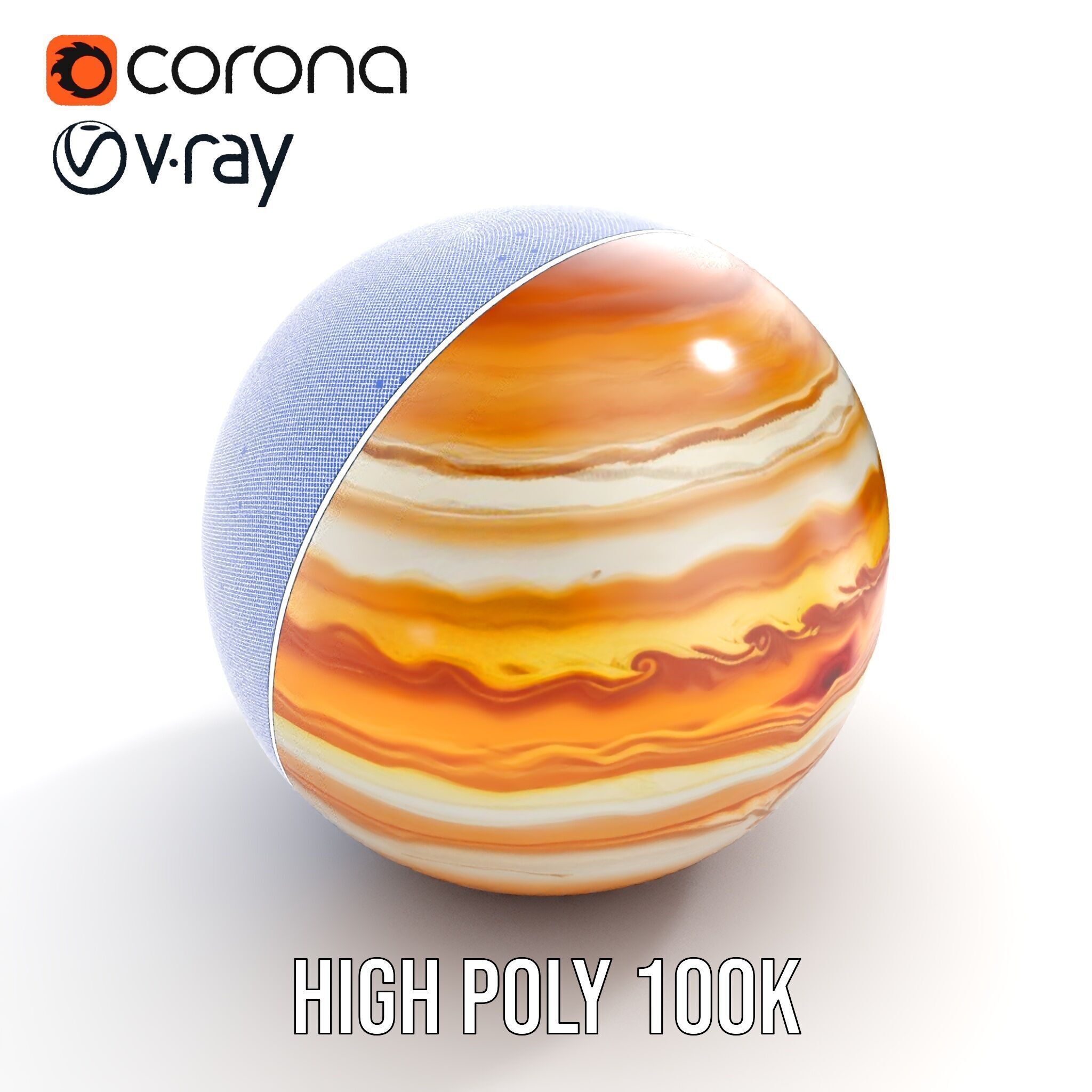 Jupiter Surface Texture D Model Pack Low-poly 3D model_35