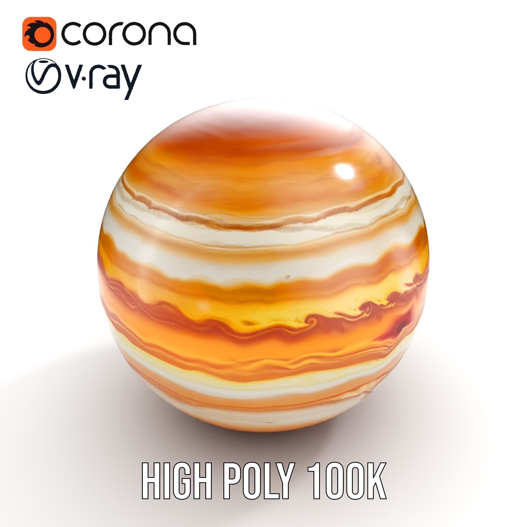 Jupiter Surface Texture D Model Pack Low-poly 3D model_32