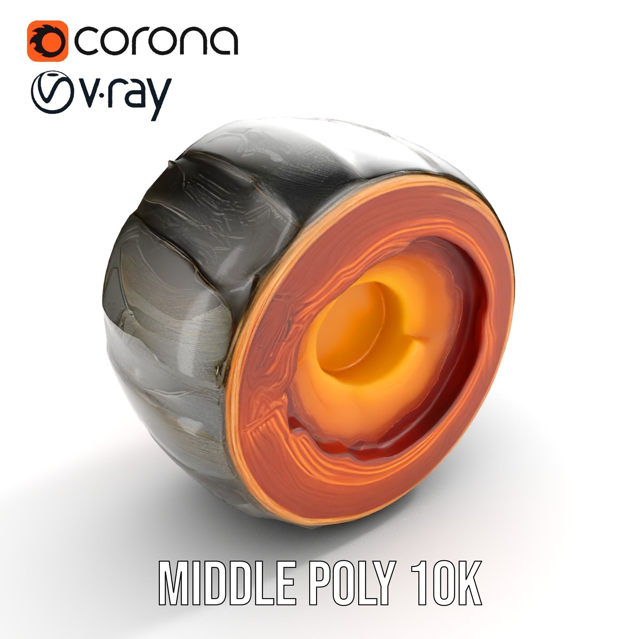 Cutaway Earth Core Model Pack for D Visualization Low-poly 3D model_12