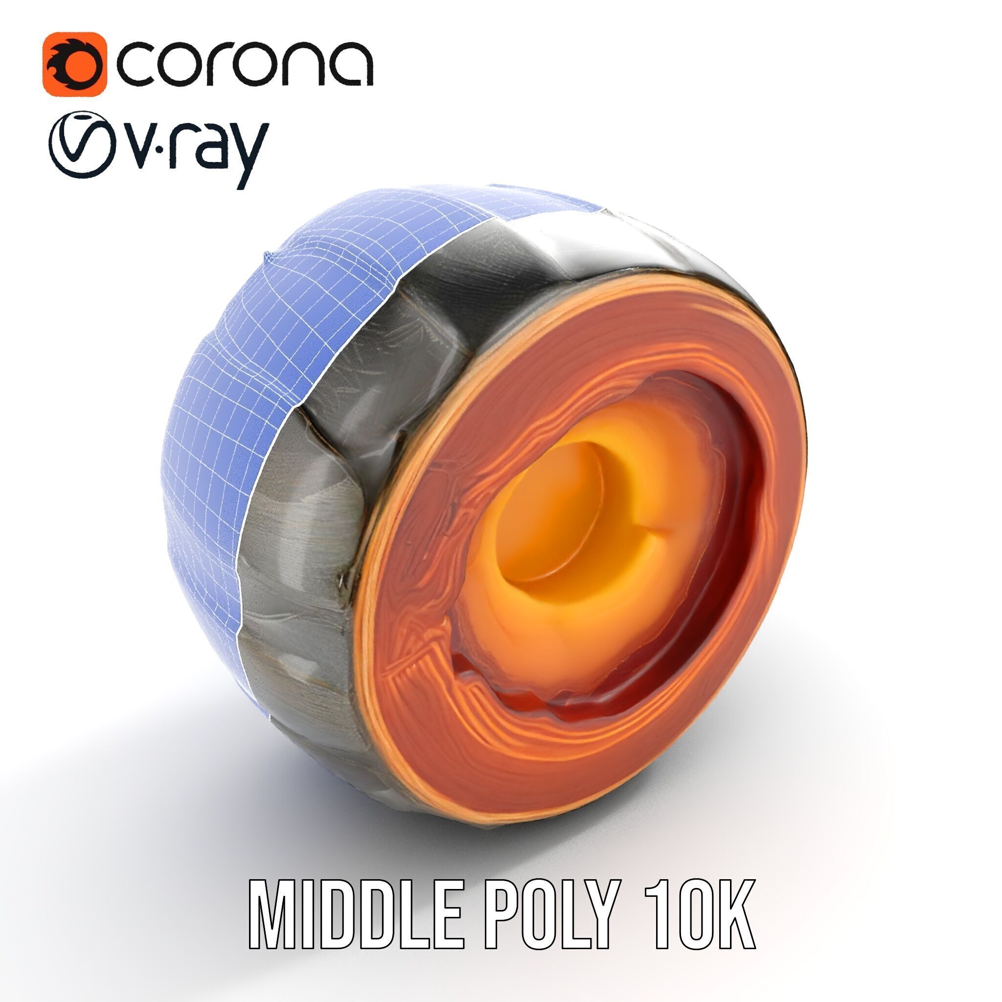 Cutaway Earth Core Model Pack for D Visualization Low-poly 3D model_9