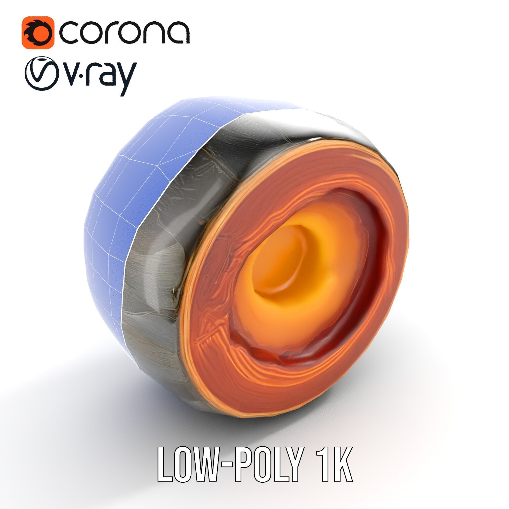 Cutaway Earth Core Model Pack for D Visualization Low-poly 3D model_21