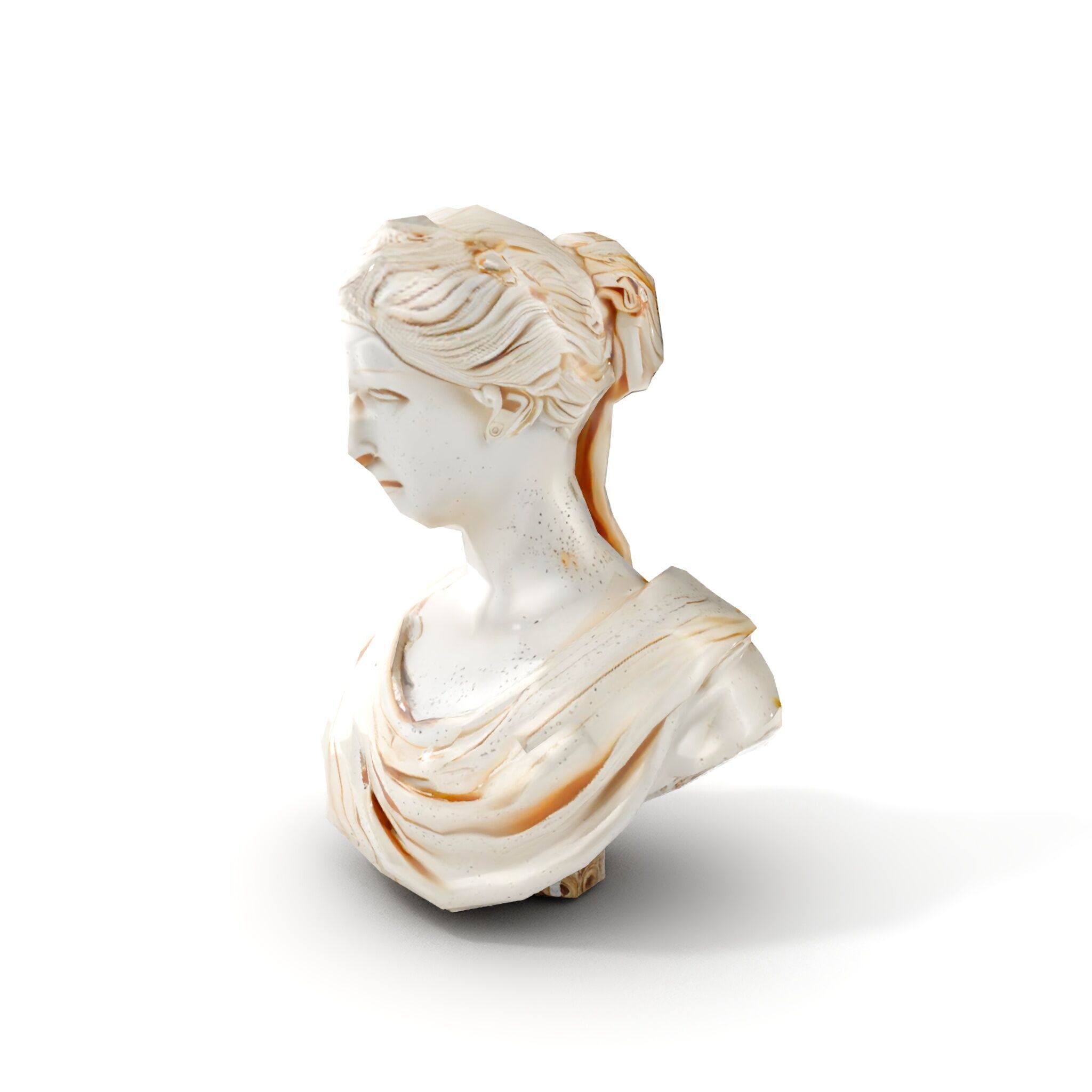 Classical Female Bust Sculpture D Model Pack Low-poly 3D model_7