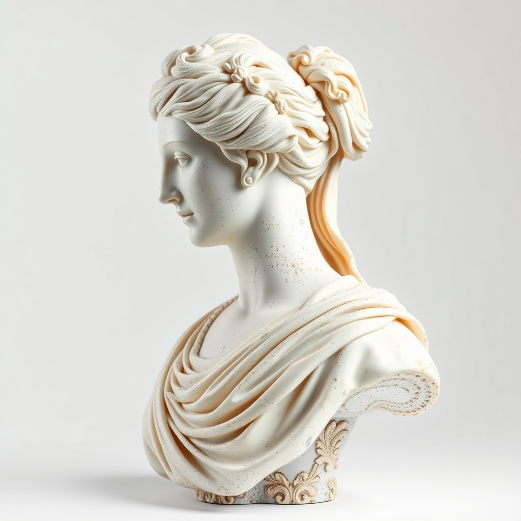 Classical Female Bust Sculpture D Model Pack Low-poly 3D model_2