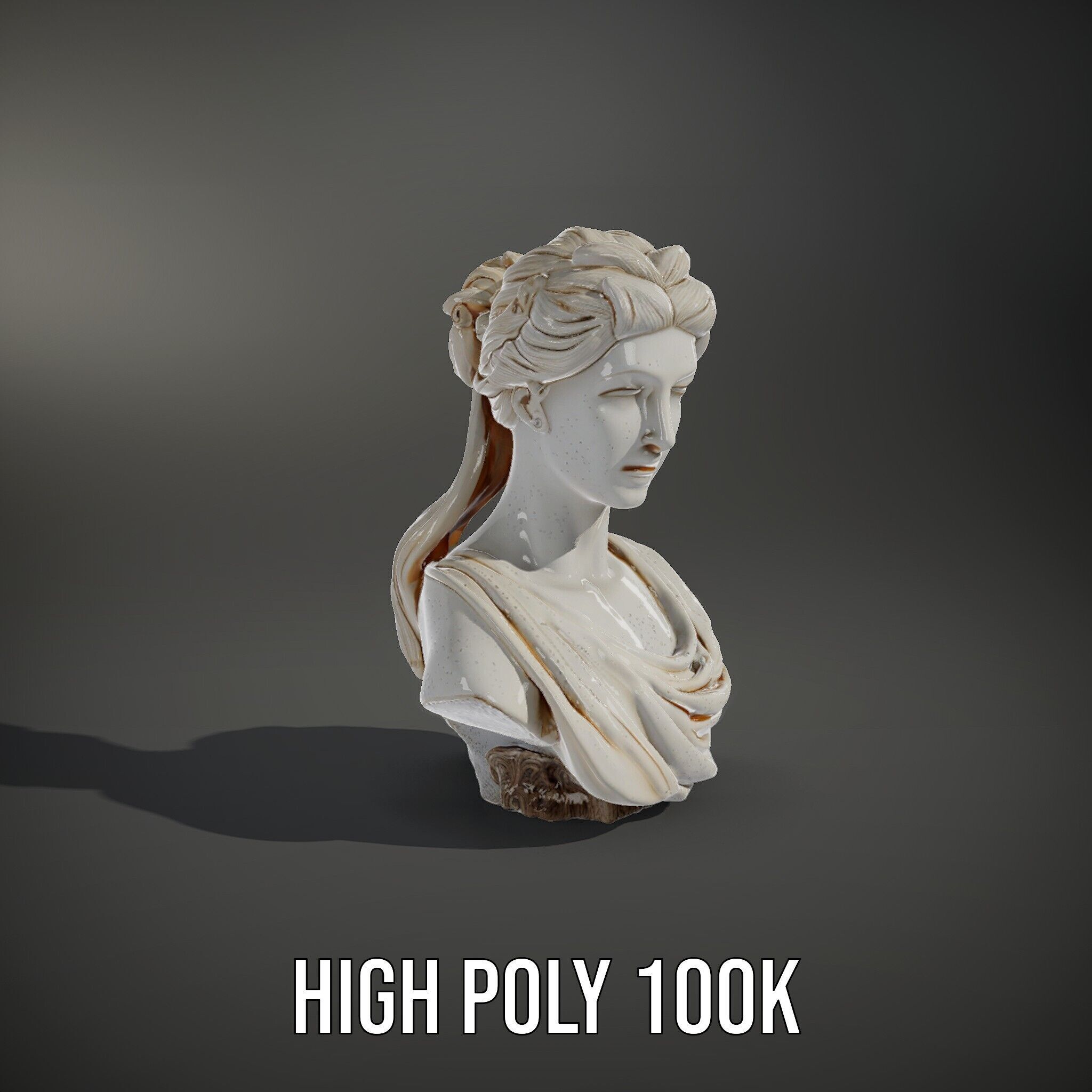 Classical Female Bust Sculpture D Model Pack Low-poly 3D model_14