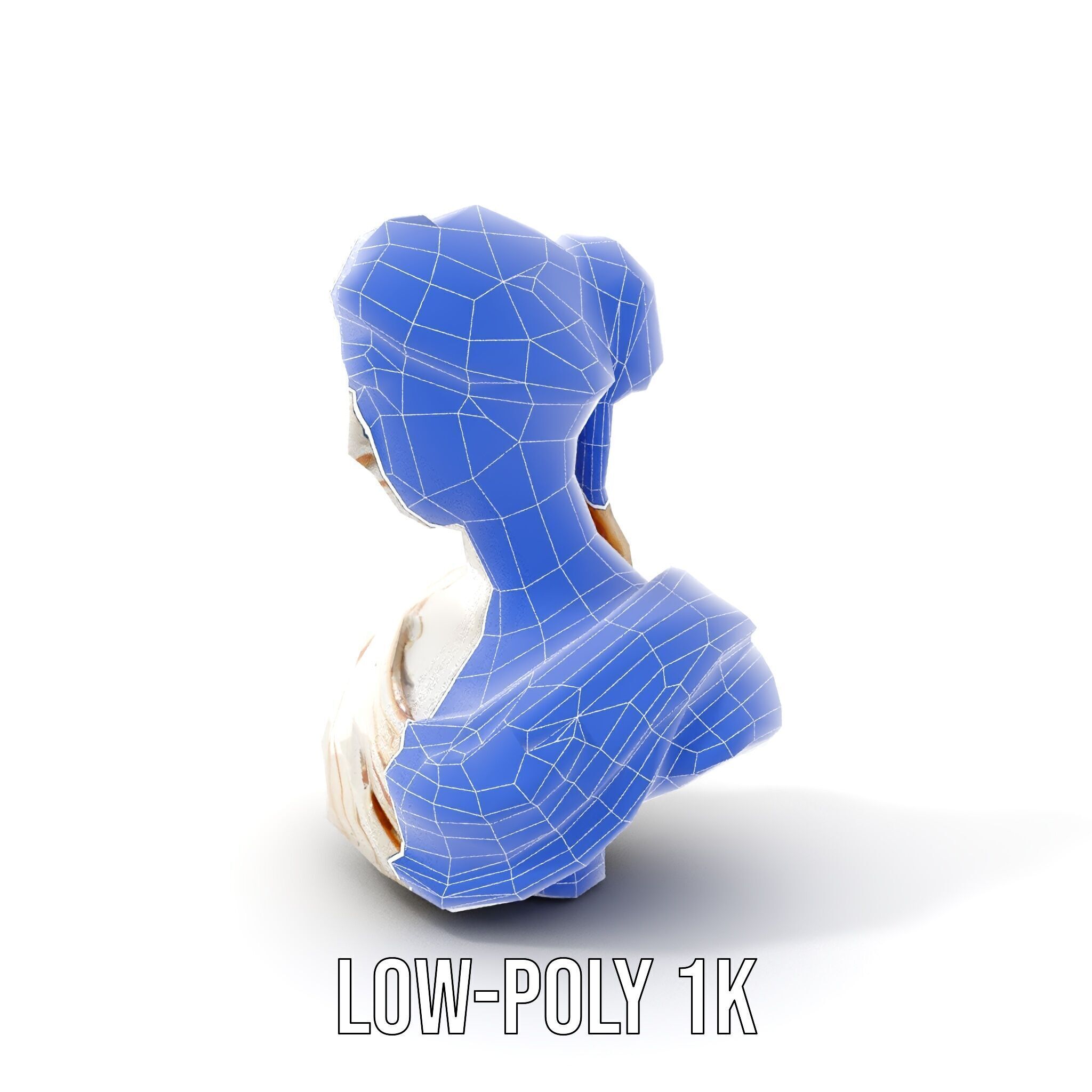 Classical Female Bust Sculpture D Model Pack Low-poly 3D model_26