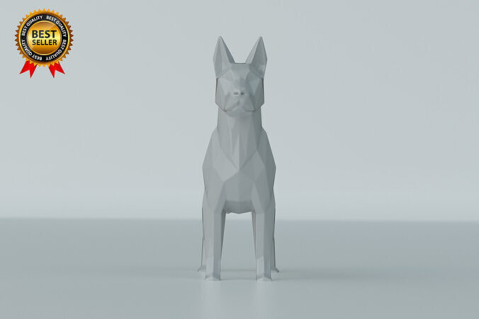 Dog Sculpture Print Model Model Alert Position 3D print model