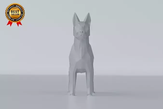 Dog Sculpture Print Model Model Alert Position