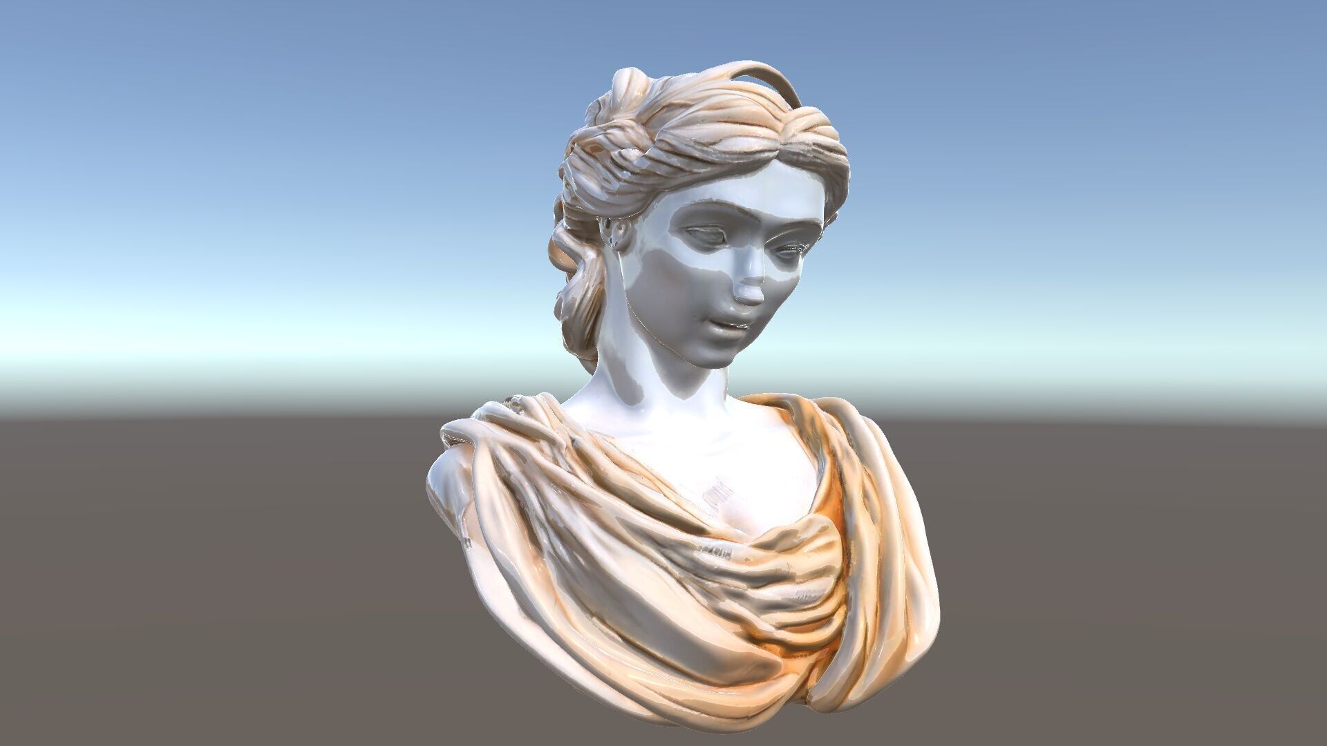 Classical Greek Bust Model Pack with Detailed Drapery Low-poly 3D model_5