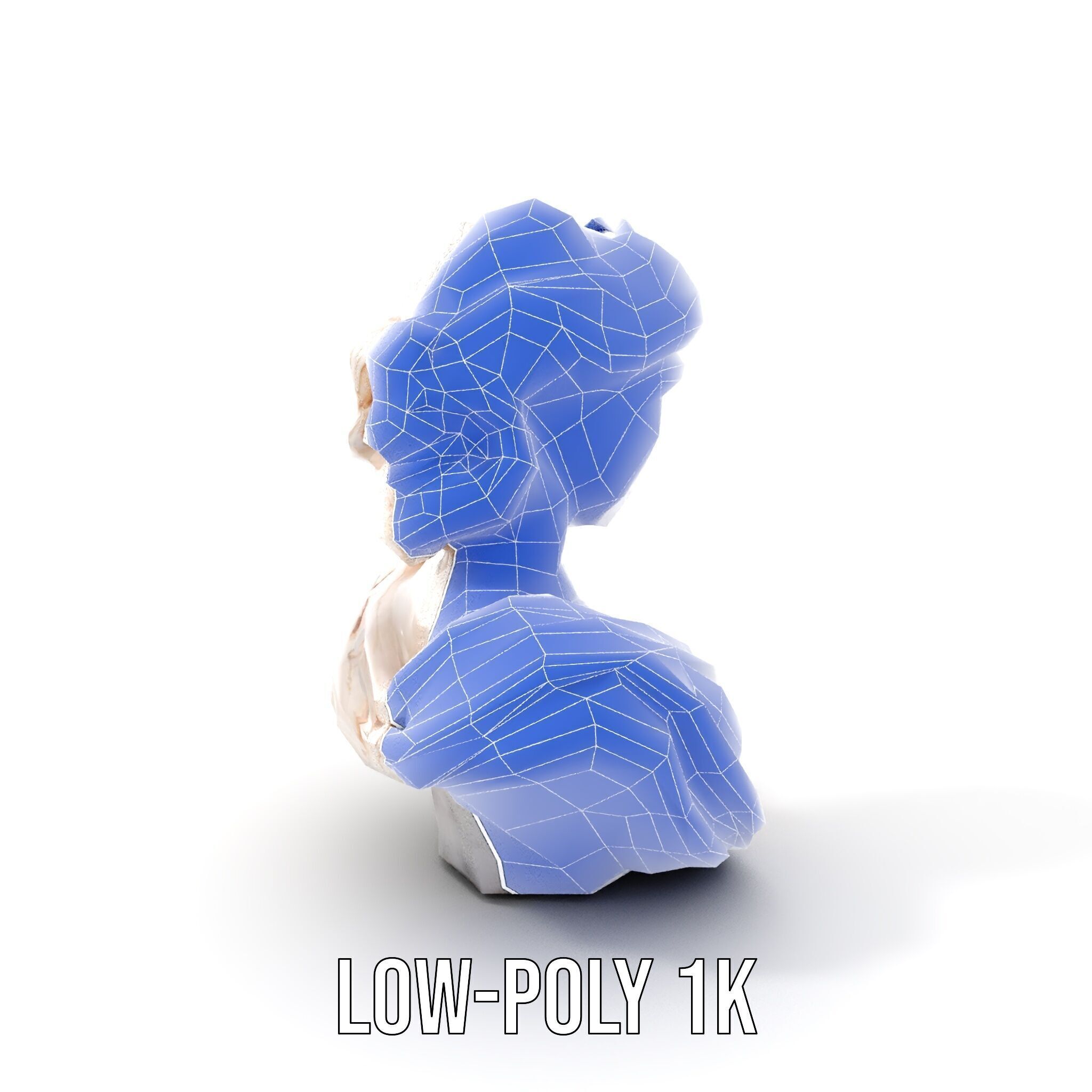 Classical Greek Bust Model Pack with Detailed Drapery Low-poly 3D model_20