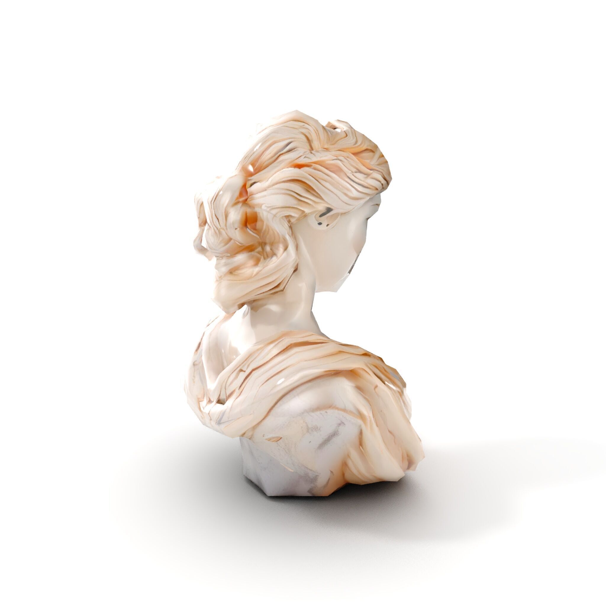 Classical Greek Bust Model Pack with Detailed Drapery Low-poly 3D model_7