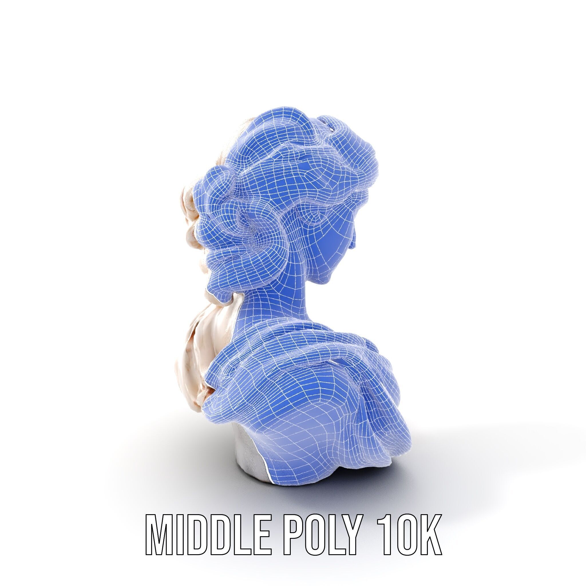 Classical Greek Bust Model Pack with Detailed Drapery Low-poly 3D model_30