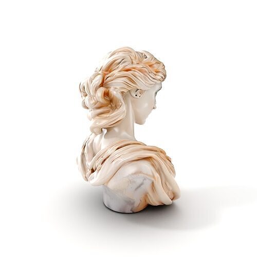 Classical Greek Bust Model Pack with Detailed Drapery Low-poly 3D model