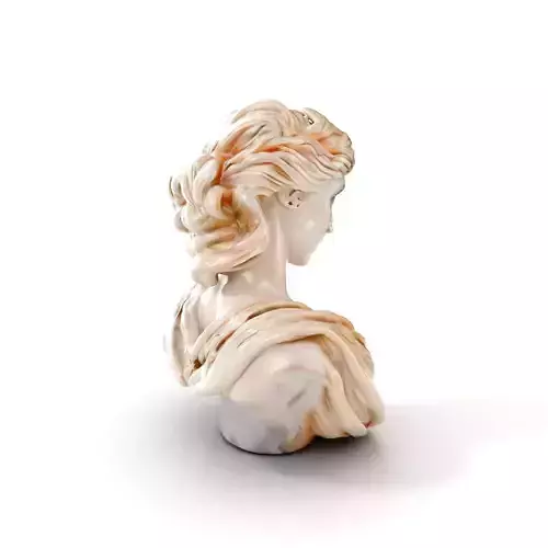 Classical Greek Bust Model Pack with Detailed Drapery Low-poly 3D model