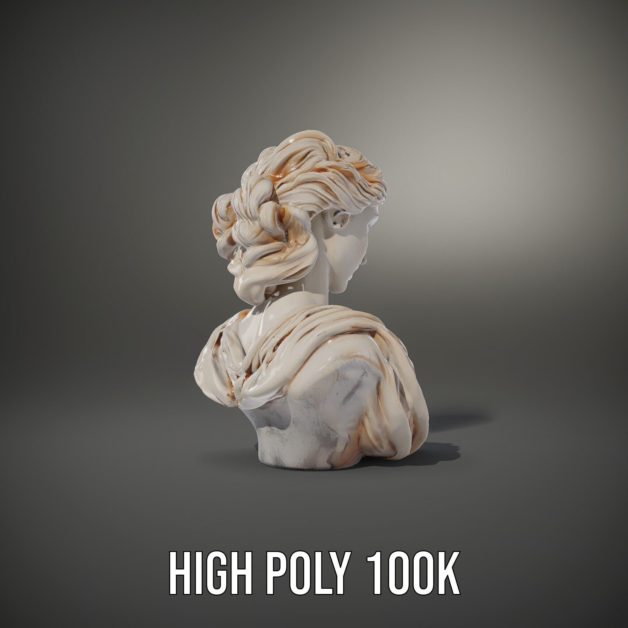 Classical Greek Bust Model Pack with Detailed Drapery Low-poly 3D model_11