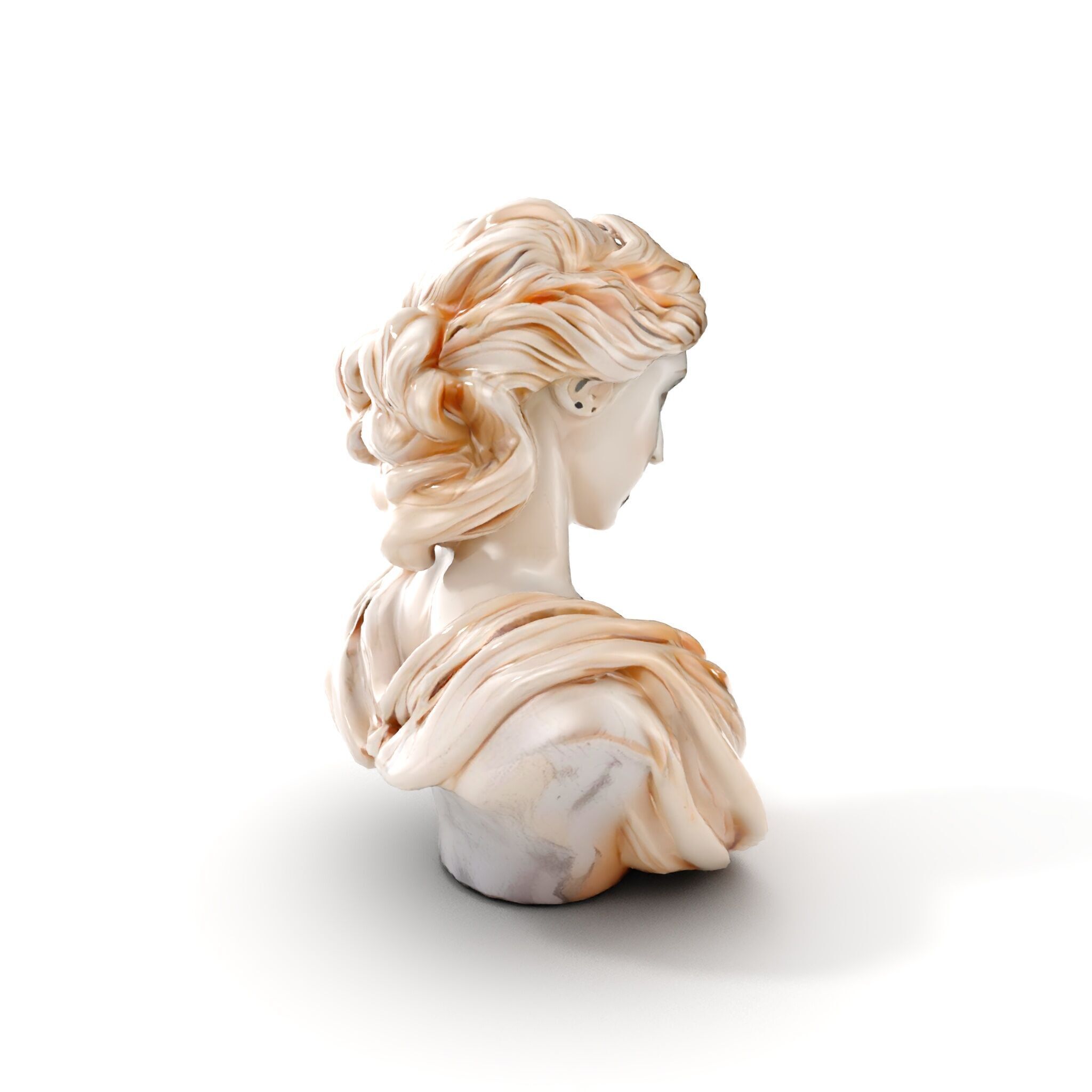 Classical Greek Bust Model Pack with Detailed Drapery Low-poly 3D model_12