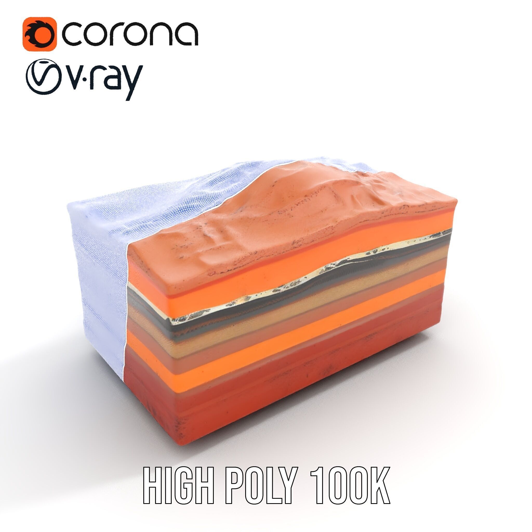 Geological Terrain Section Layer model pack Low-poly 3D model_32