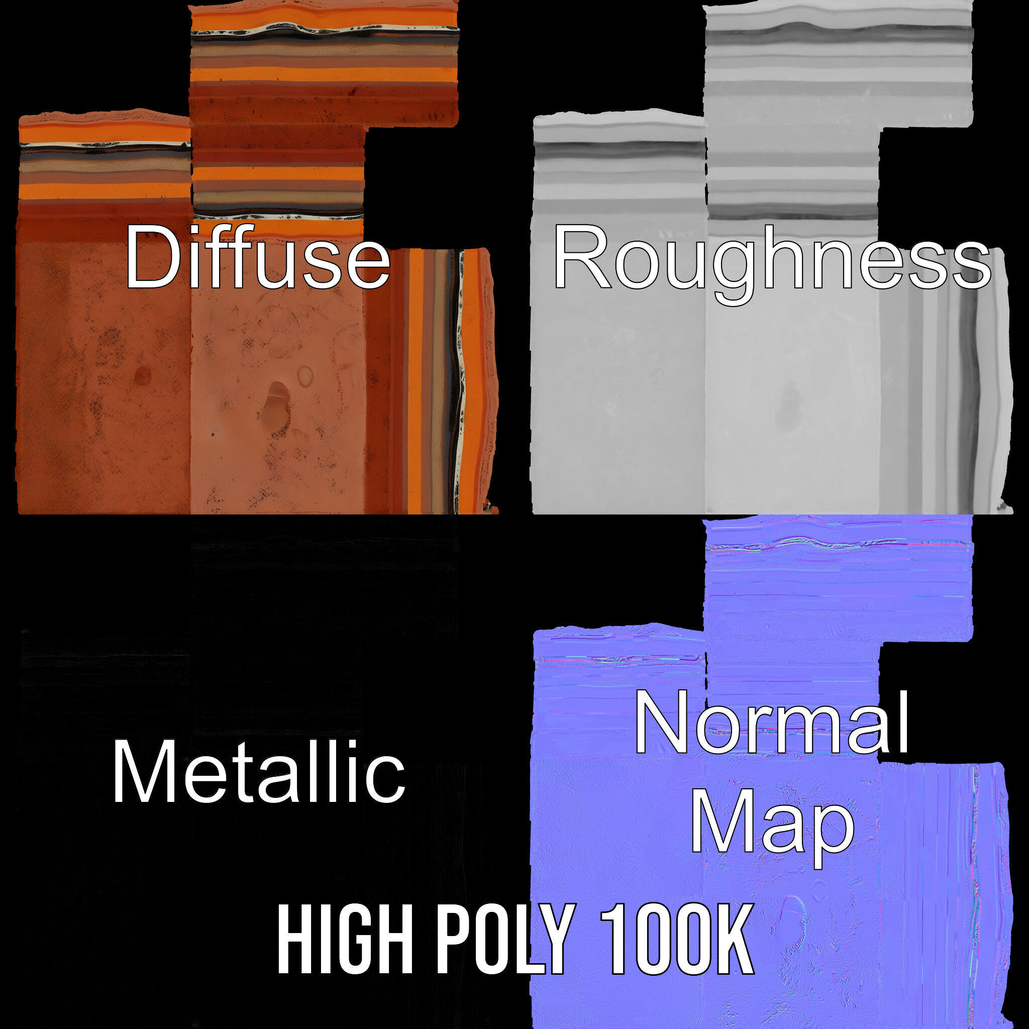 Geological Terrain Section Layer model pack Low-poly 3D model_3