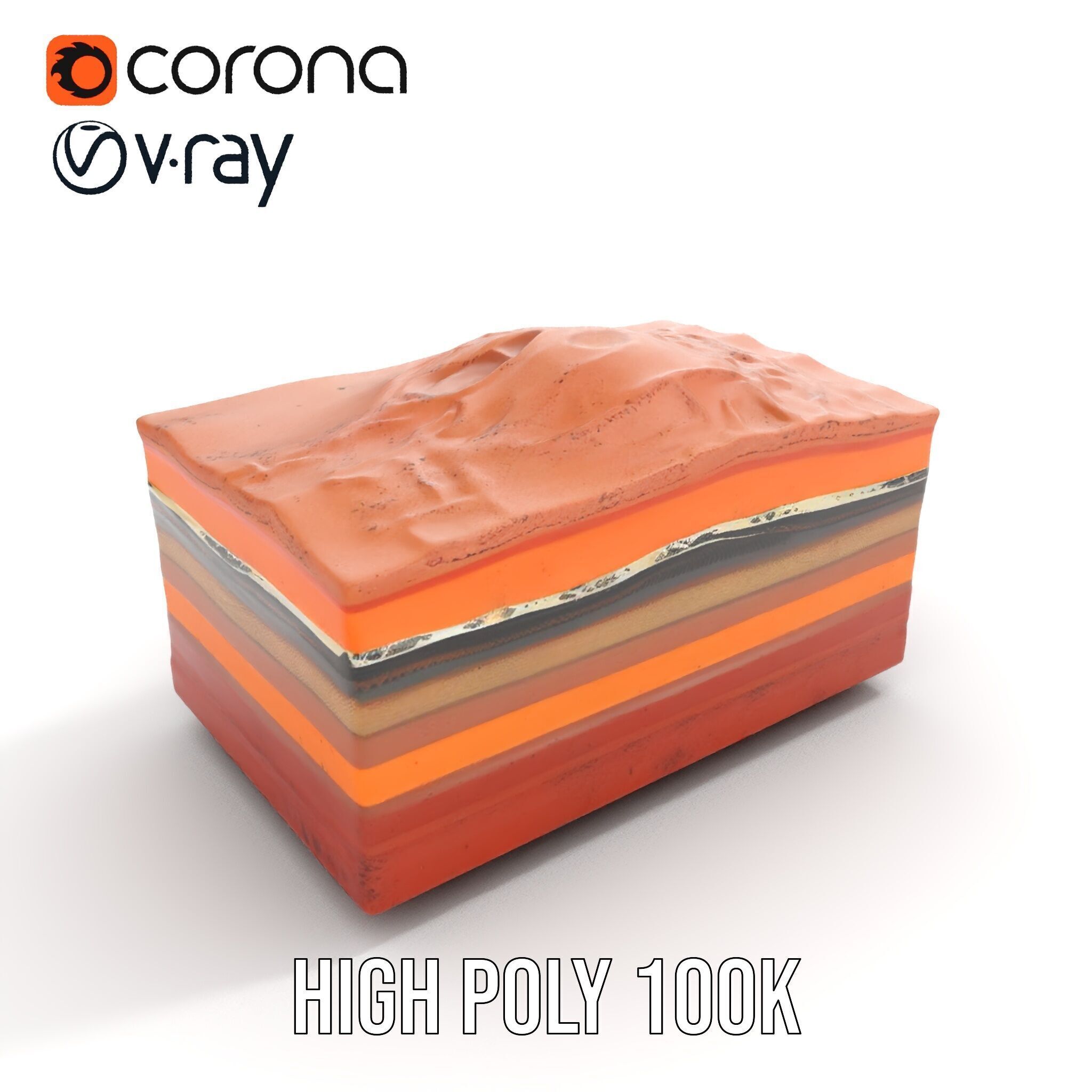 Geological Terrain Section Layer model pack Low-poly 3D model_24